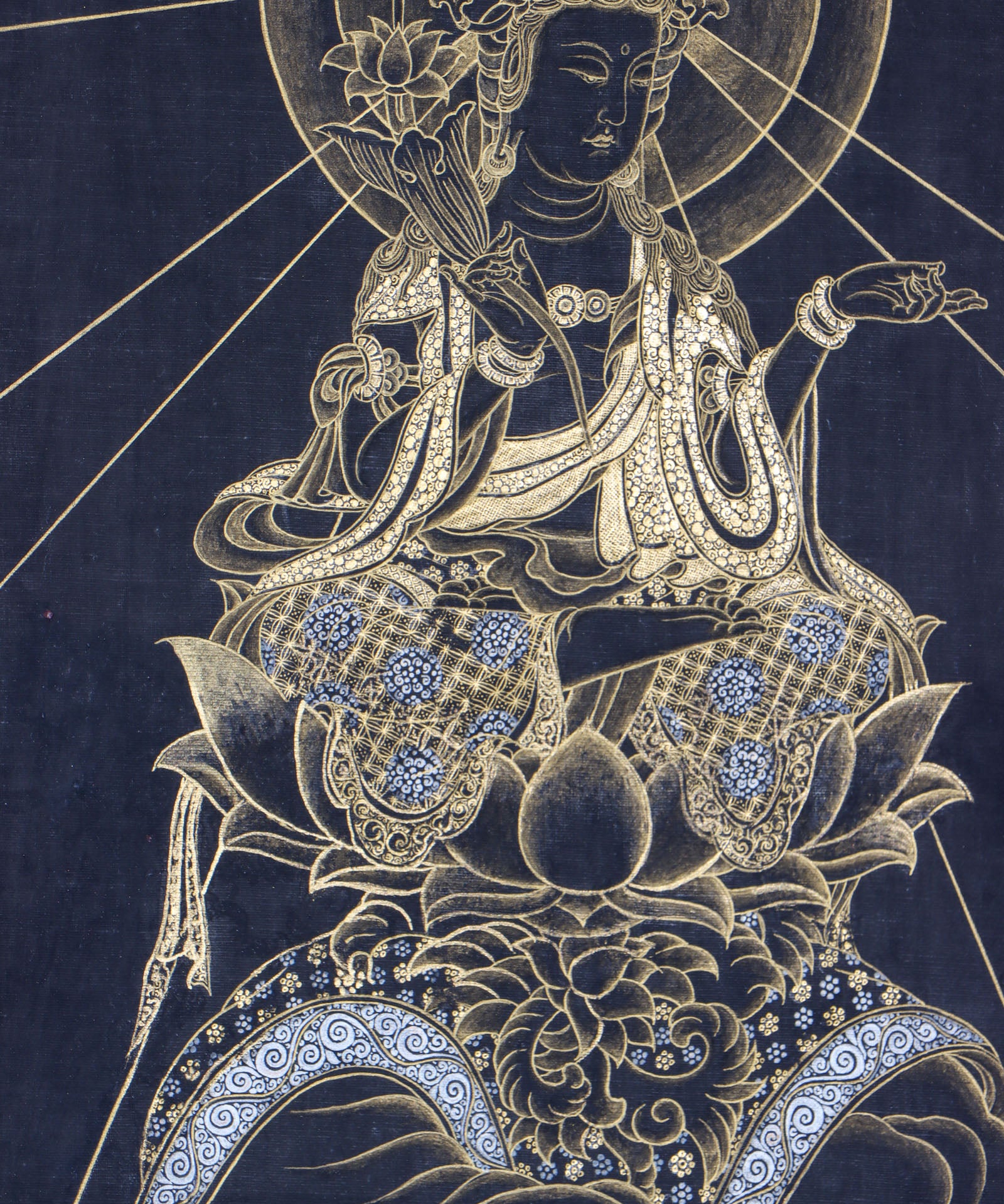 Japanese Buddha Thangka Painting for wall decor.