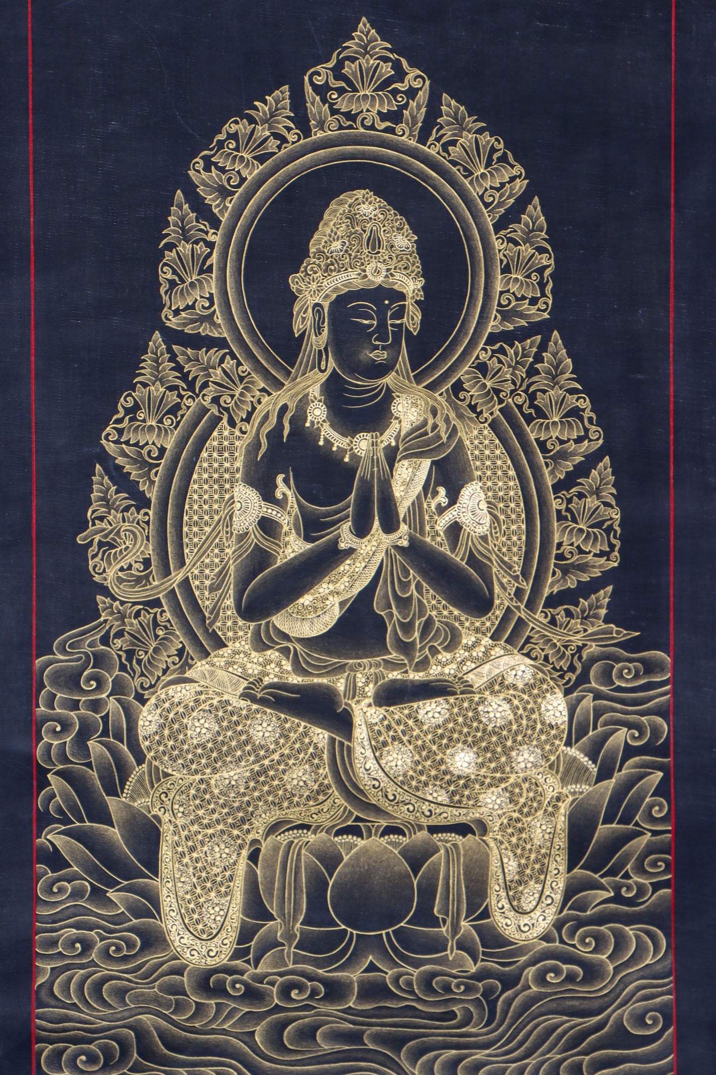 Japanese Buddha Thangka Painting for wall decor.