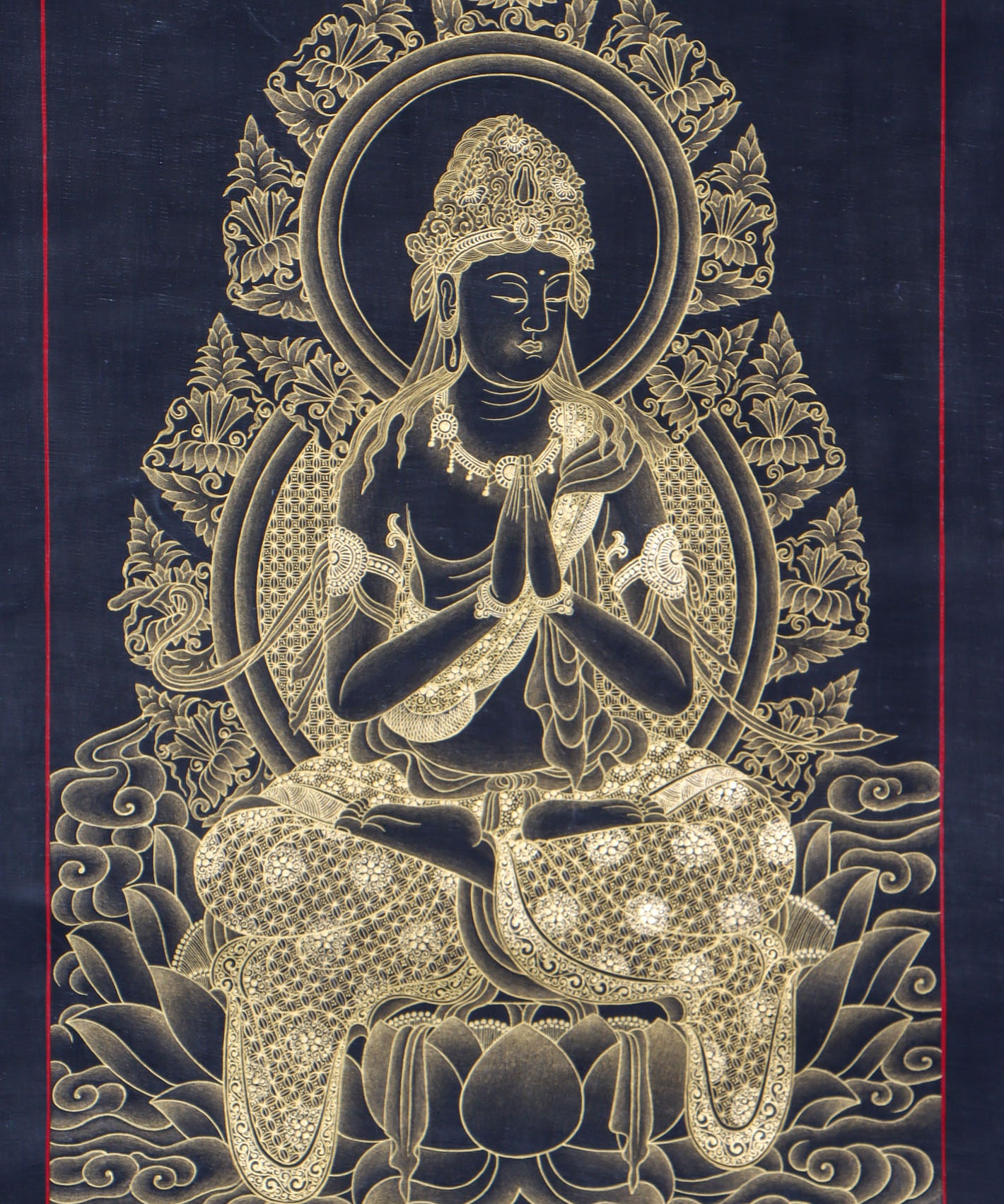 Japanese Buddha Thangka Painting for wall decor. 