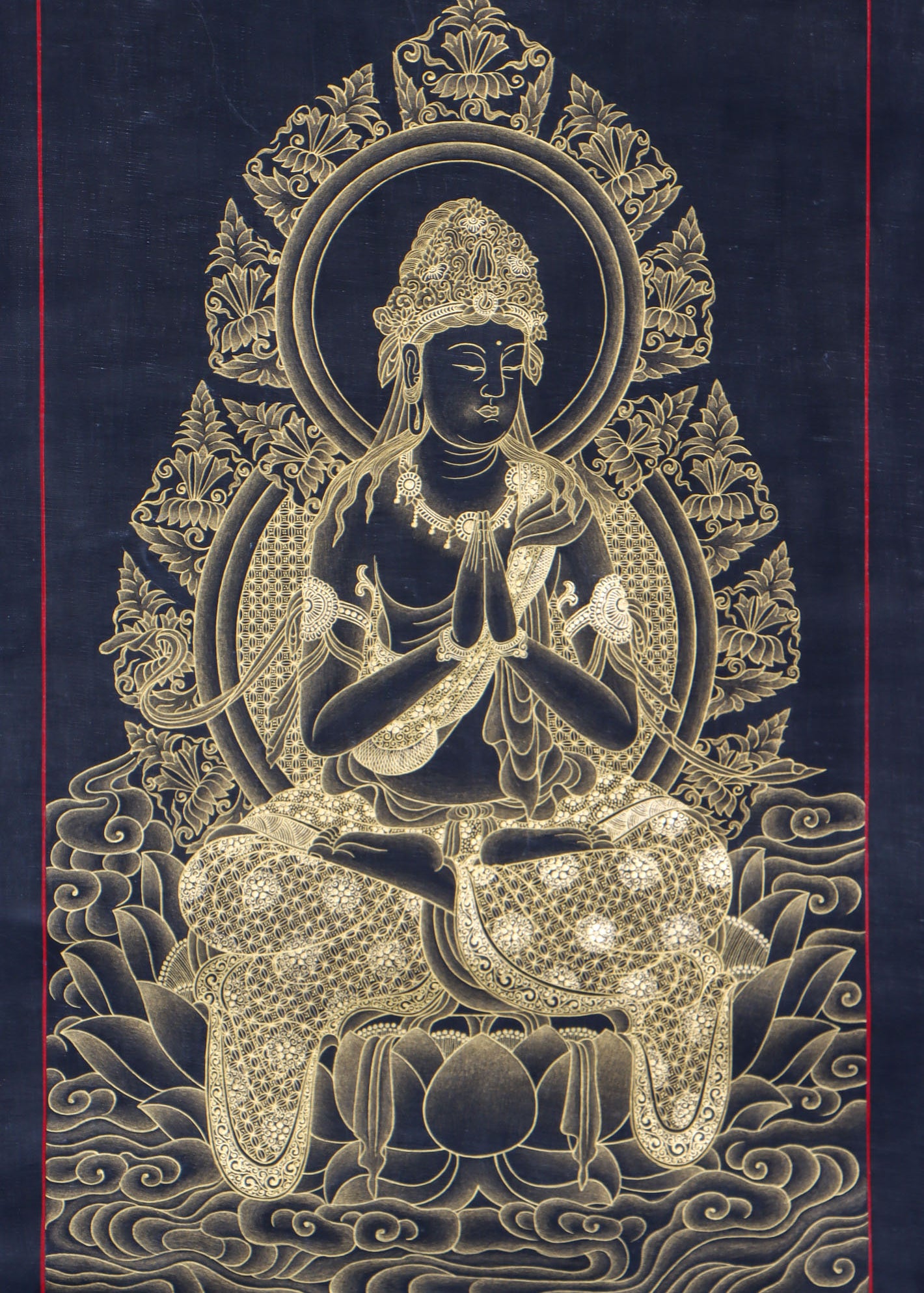 Japanese Buddha Thangka Painting for wall decor. 