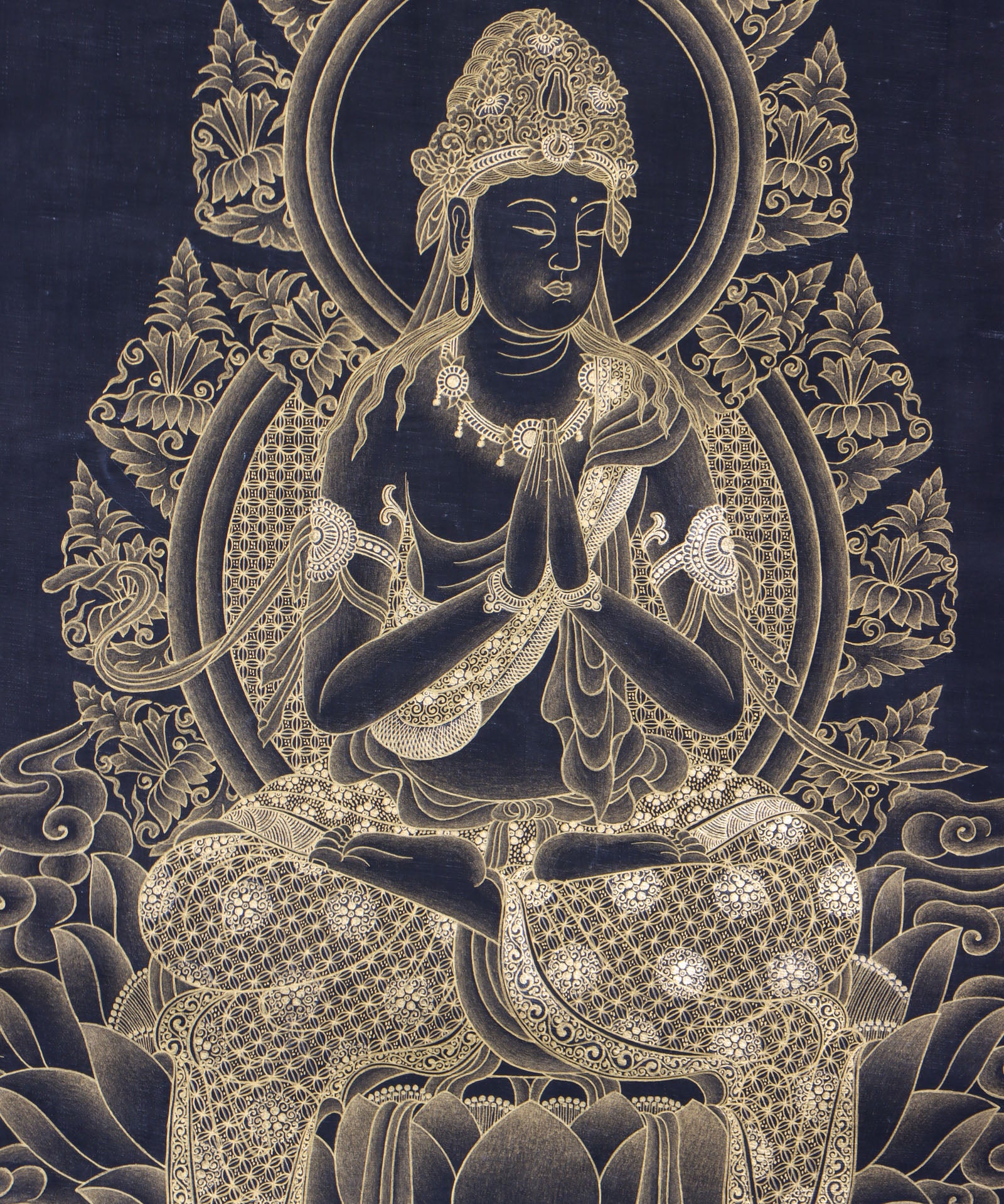 Japanese Buddha Thangka Painting for wall decor.