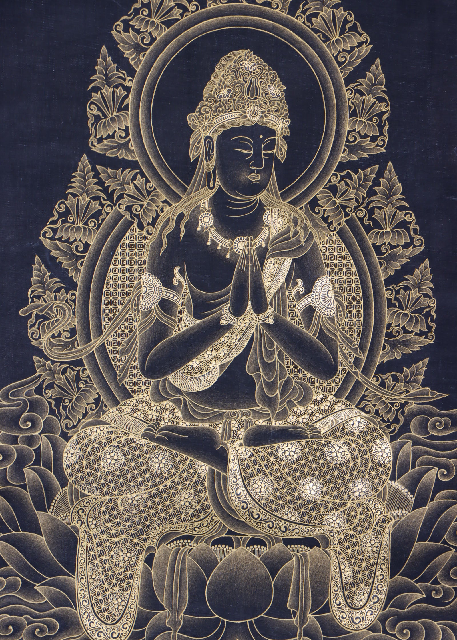 Japanese Buddha Thangka Painting for wall decor.