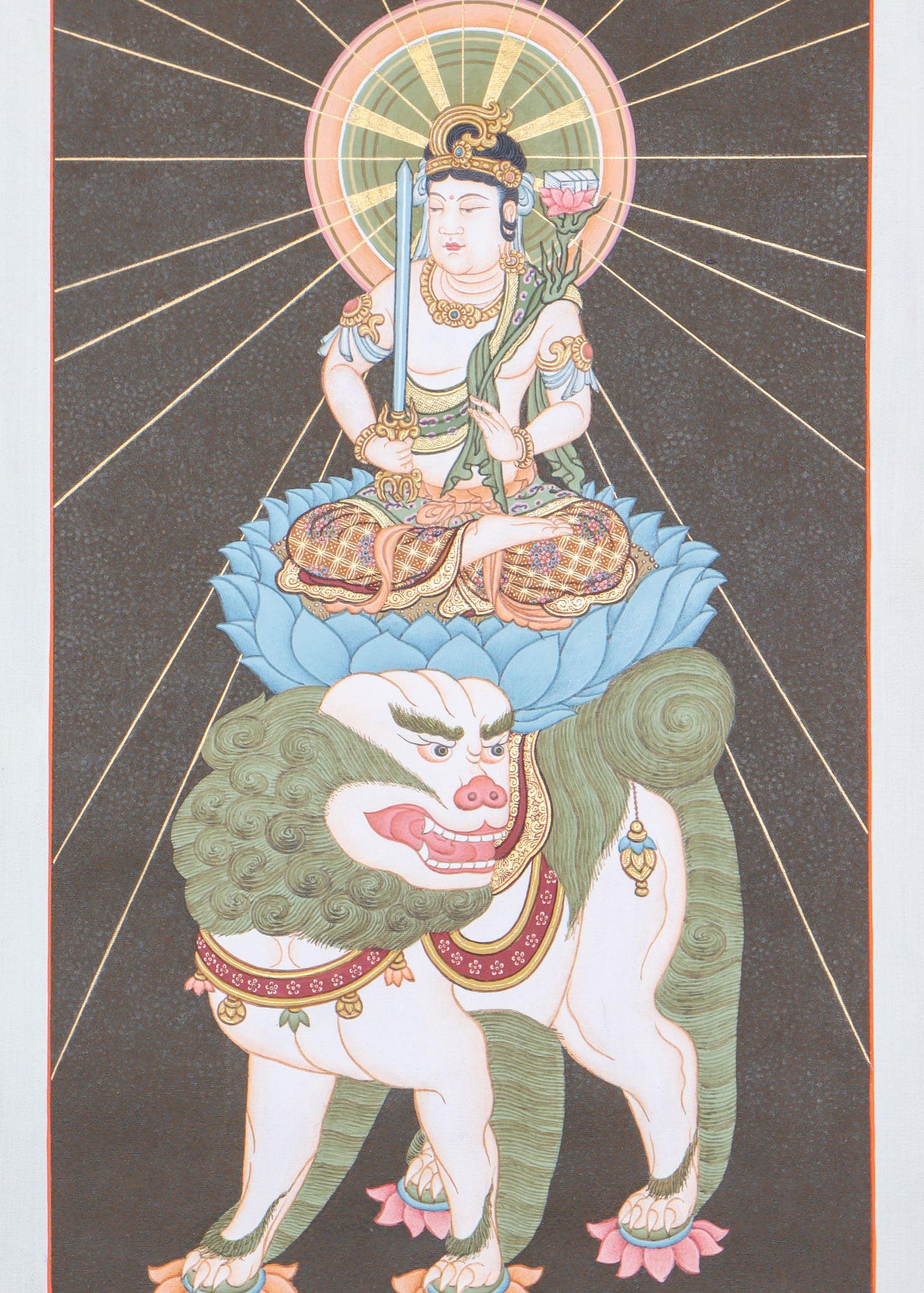 Japanese Buddha Thangka Painting for aesthetic home decor.