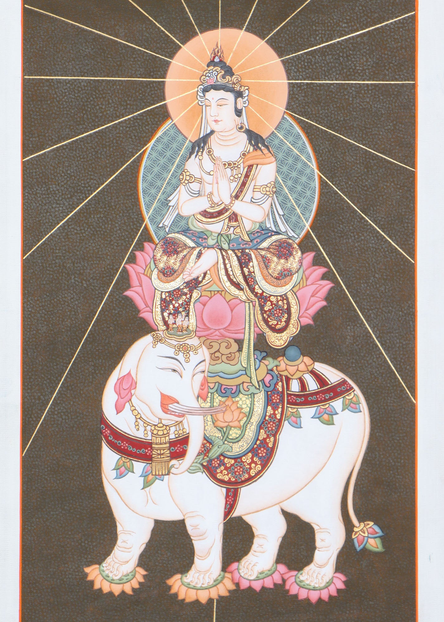 Japanese Buddha Thangka Painting for meditation practices.