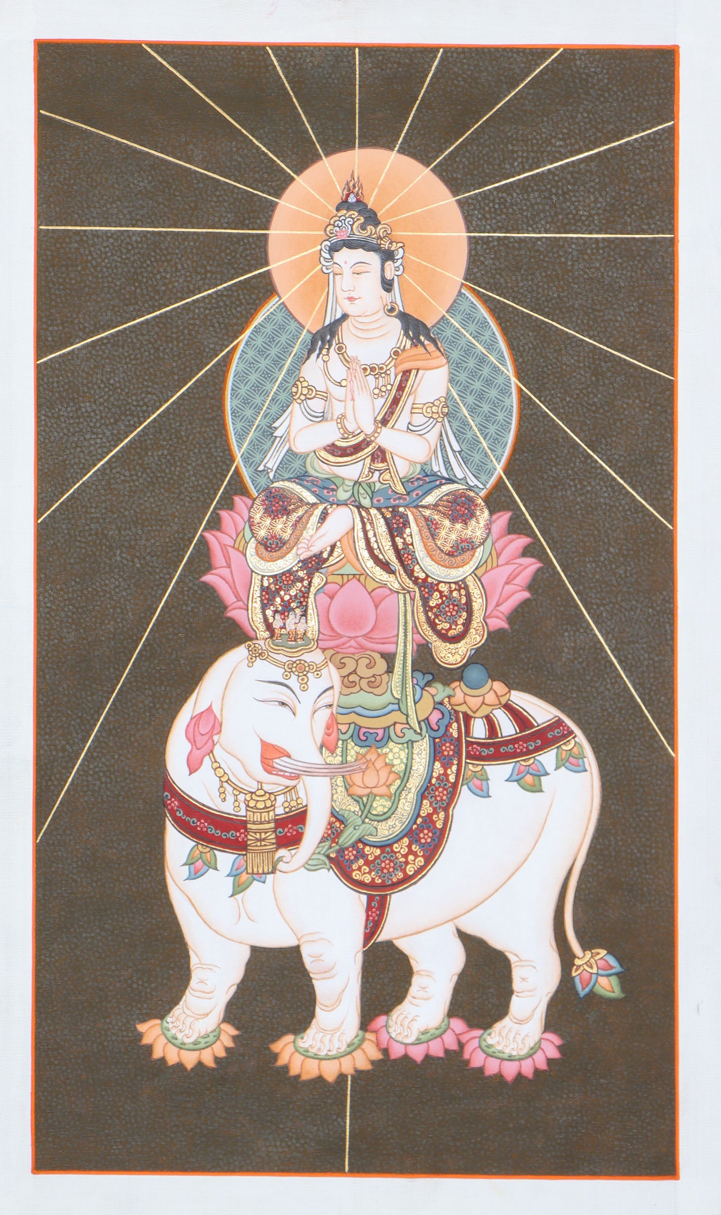 Japanese Buddha Thangka Painting for meditation practices.