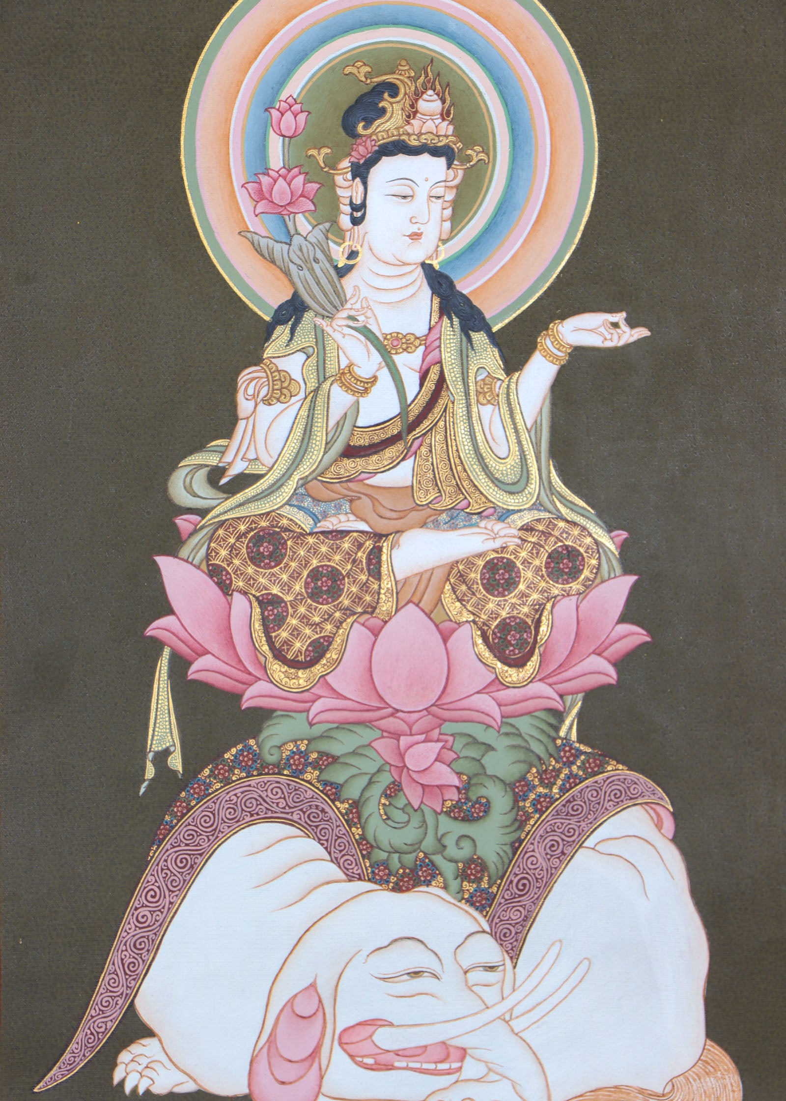 Japanese Buddha Thangka Painting for wall decor.