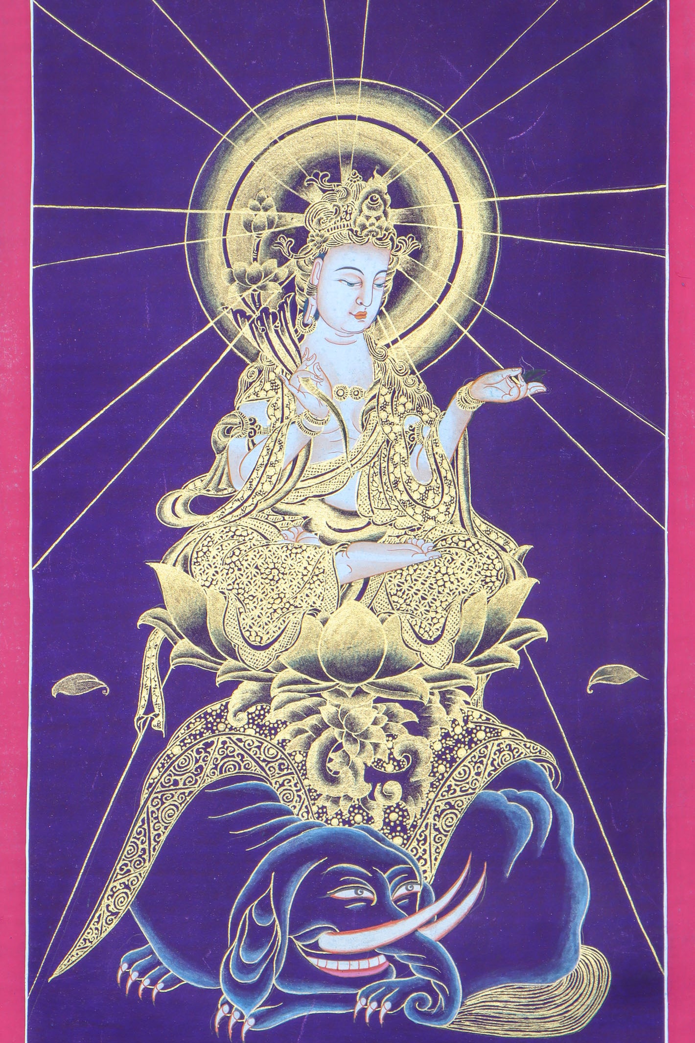 Japanese Buddha Thangka Painting for wall hanging decor.