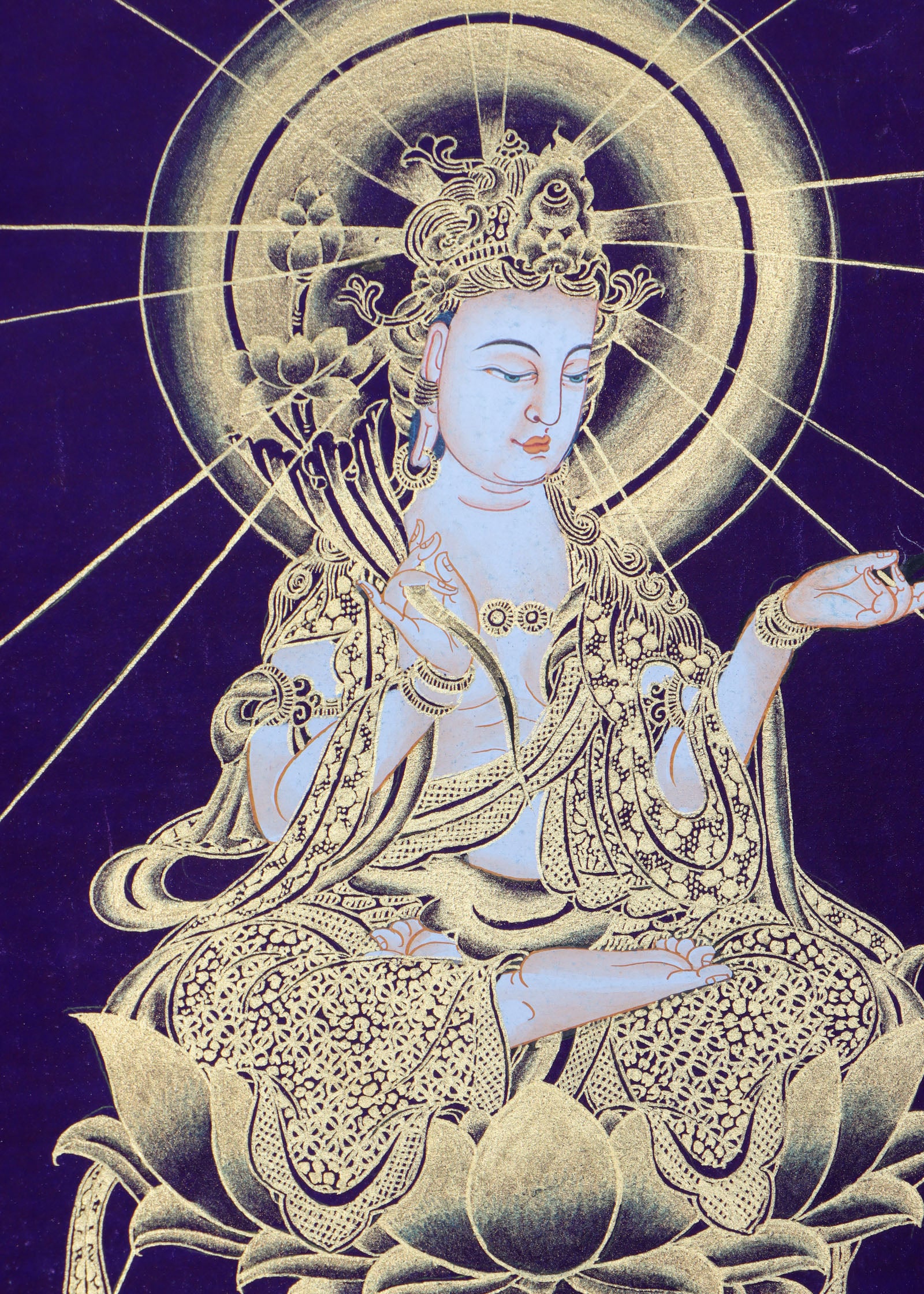 Japanese Buddha Thangka Painting for wall hanging decor.