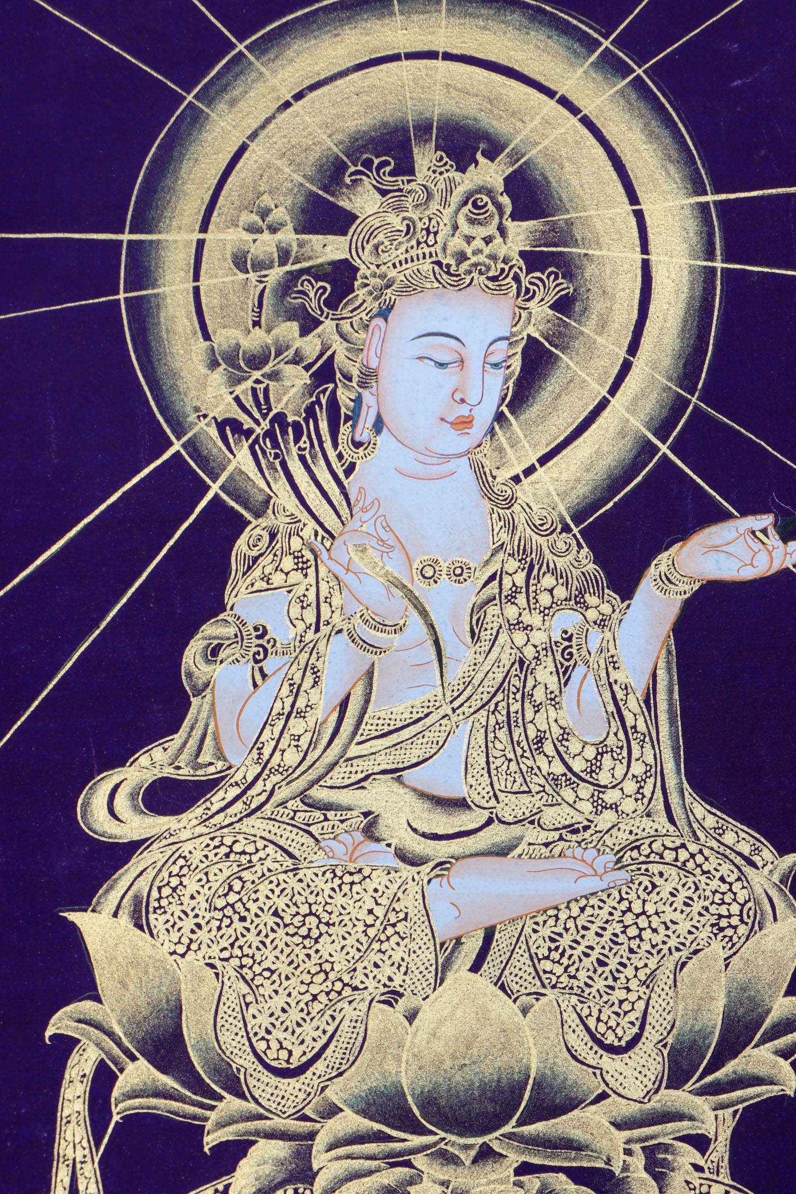 Japanese Buddha Thangka Painting for wall hanging decor.