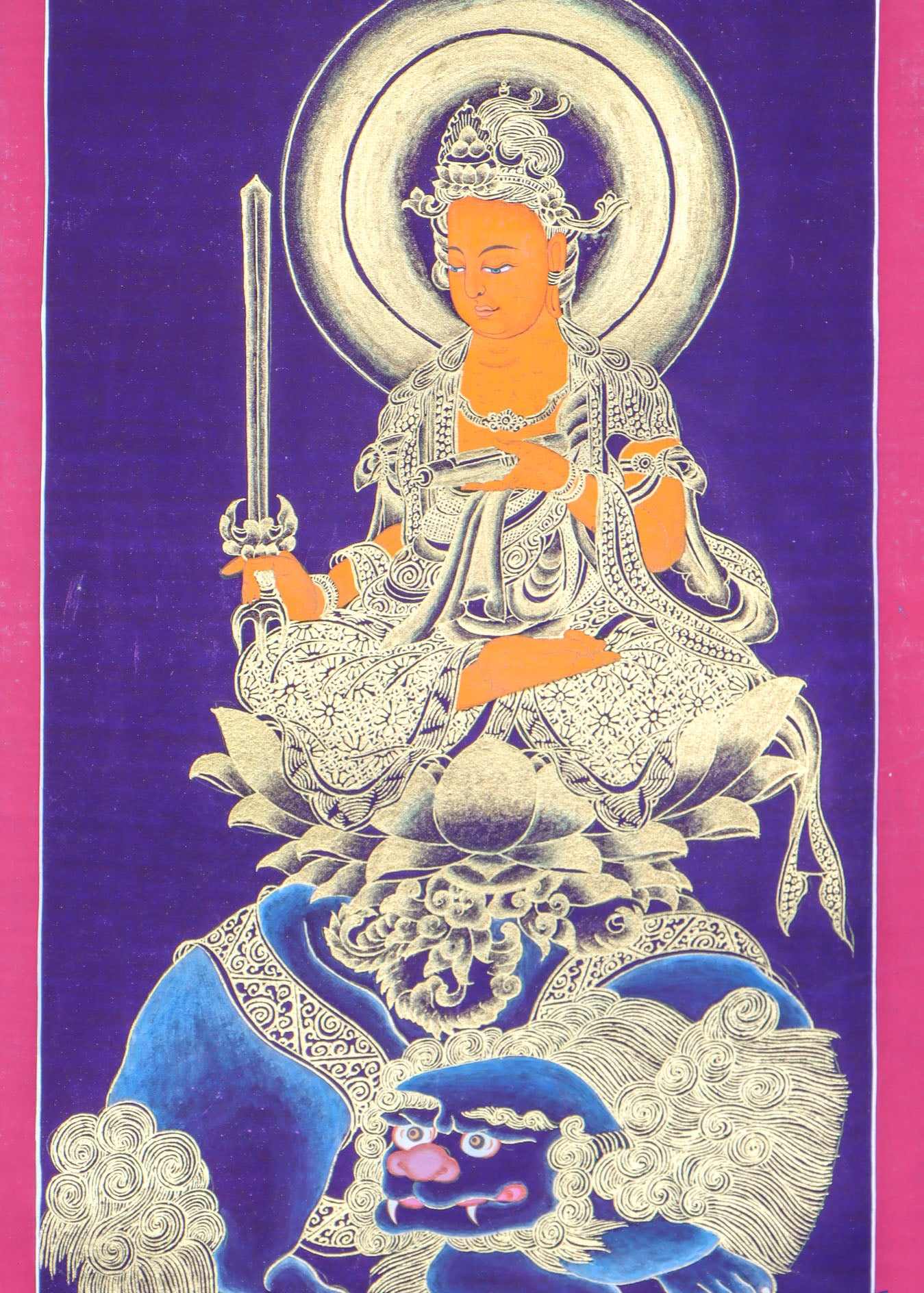 Japanese Buddha Thangka Painting for spirituality. 