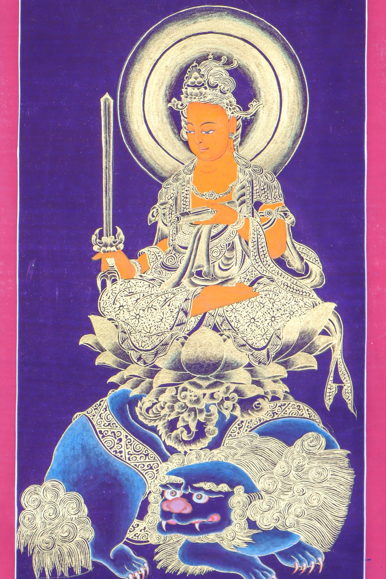 Japanese Buddha Thangka Painting for spirituality. 