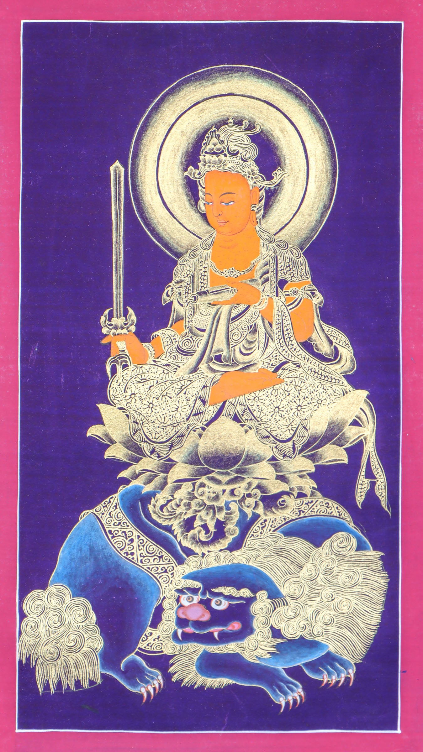 Japanese Buddha Thangka Painting for spirituality. 