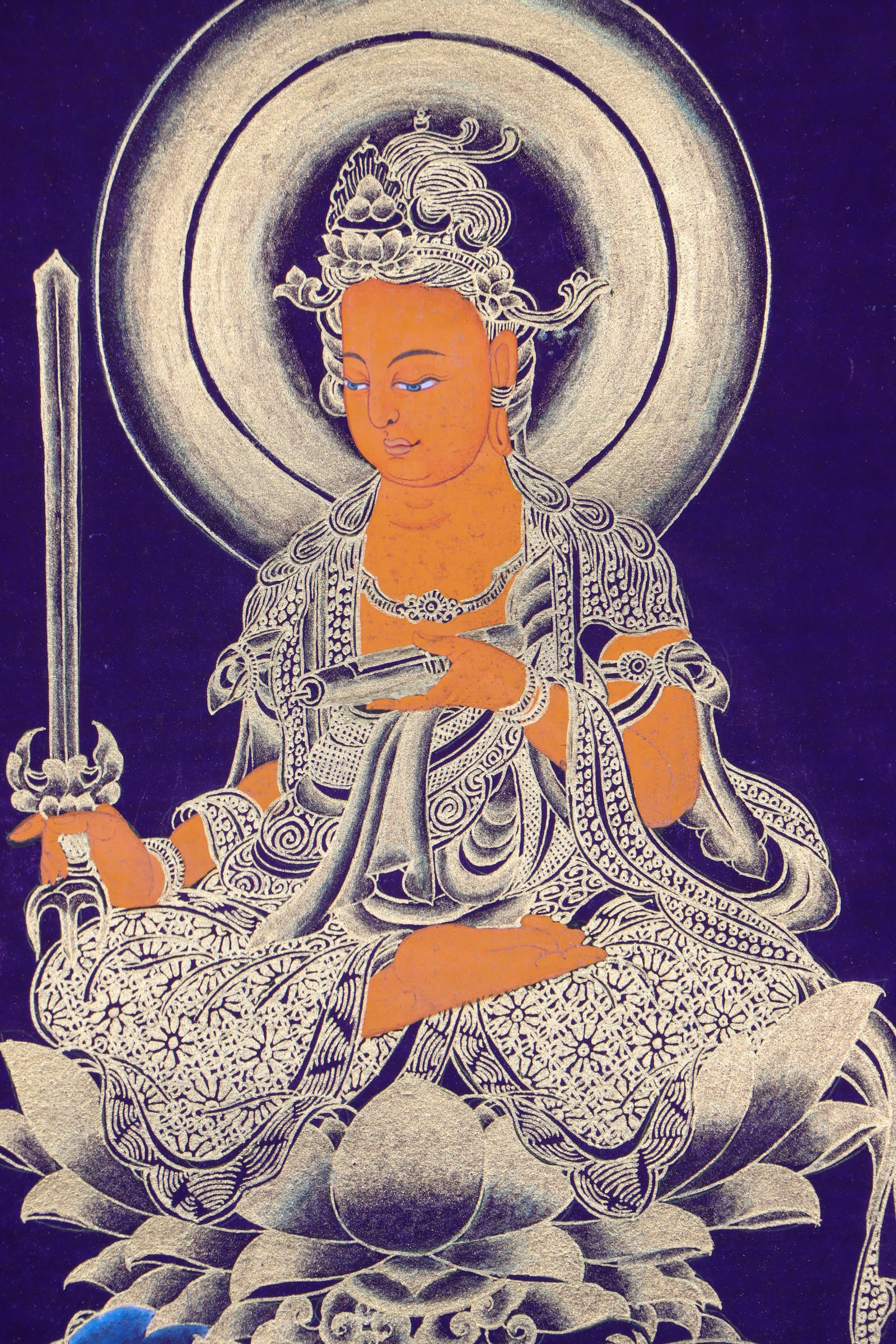 Japanese Buddha Thangka Painting for spirituality. 