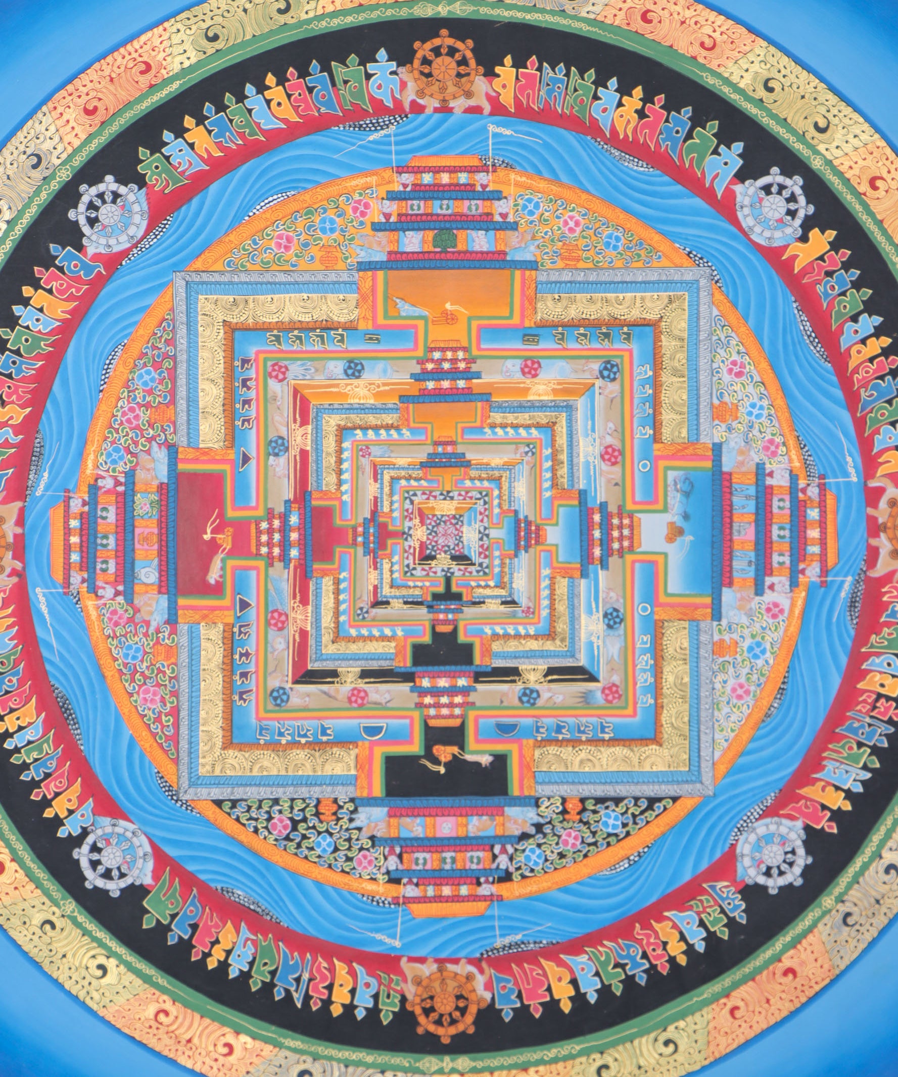 Kalachakra Mandala Thangka Painting for meditation and wall decor. 