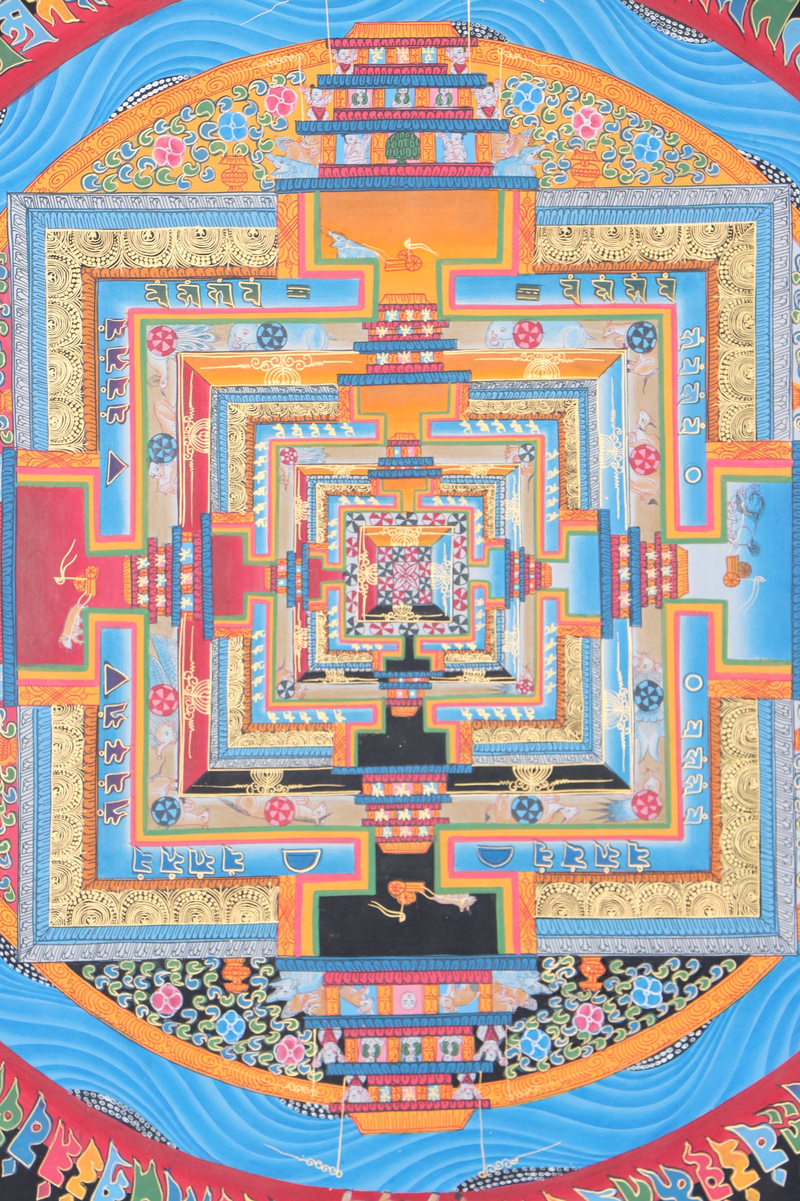 Kalachakra Mandala Thangka Painting for meditation and wall decor. 