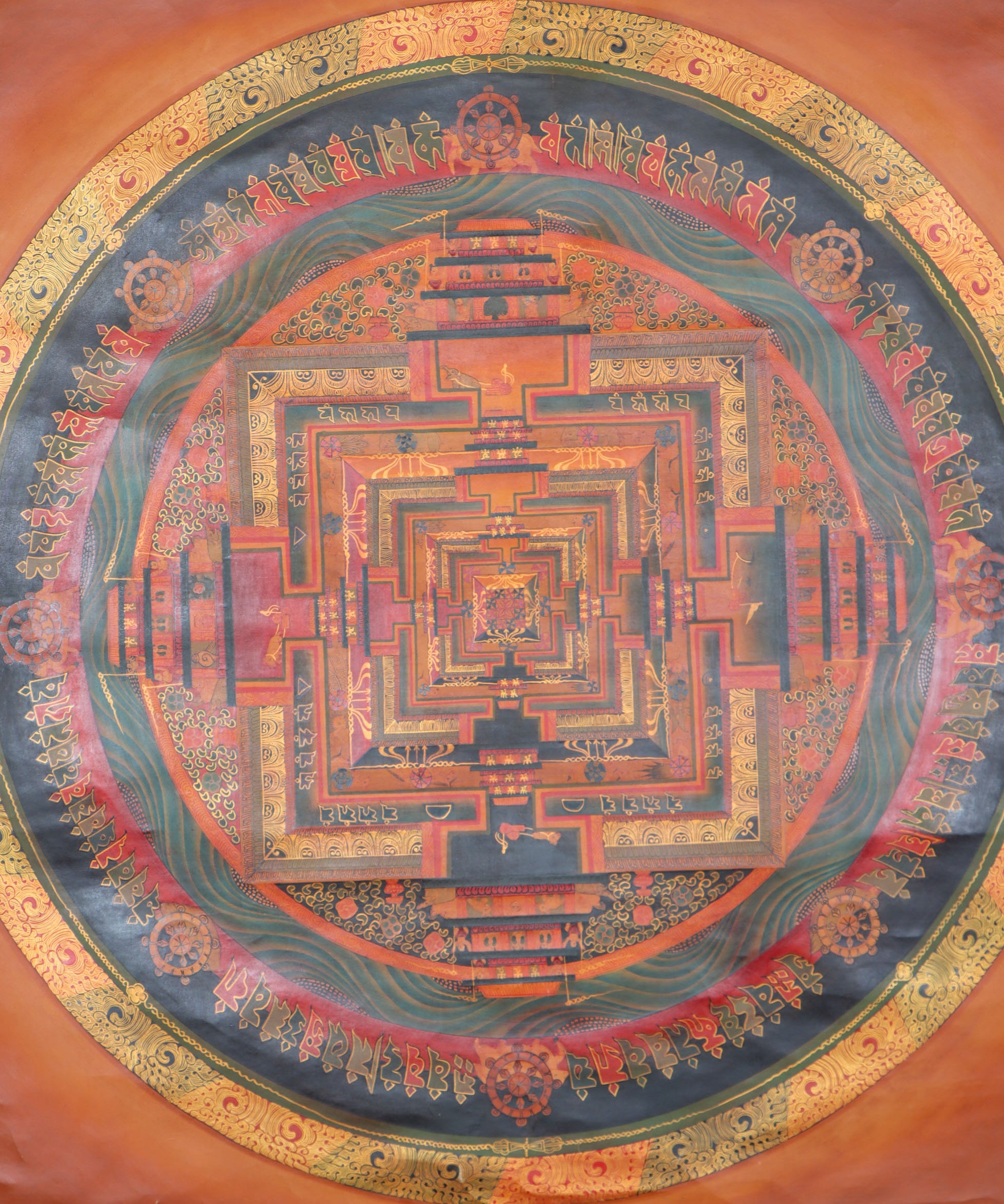 Kalachakra Mandala Thangka Painting for spirituality.