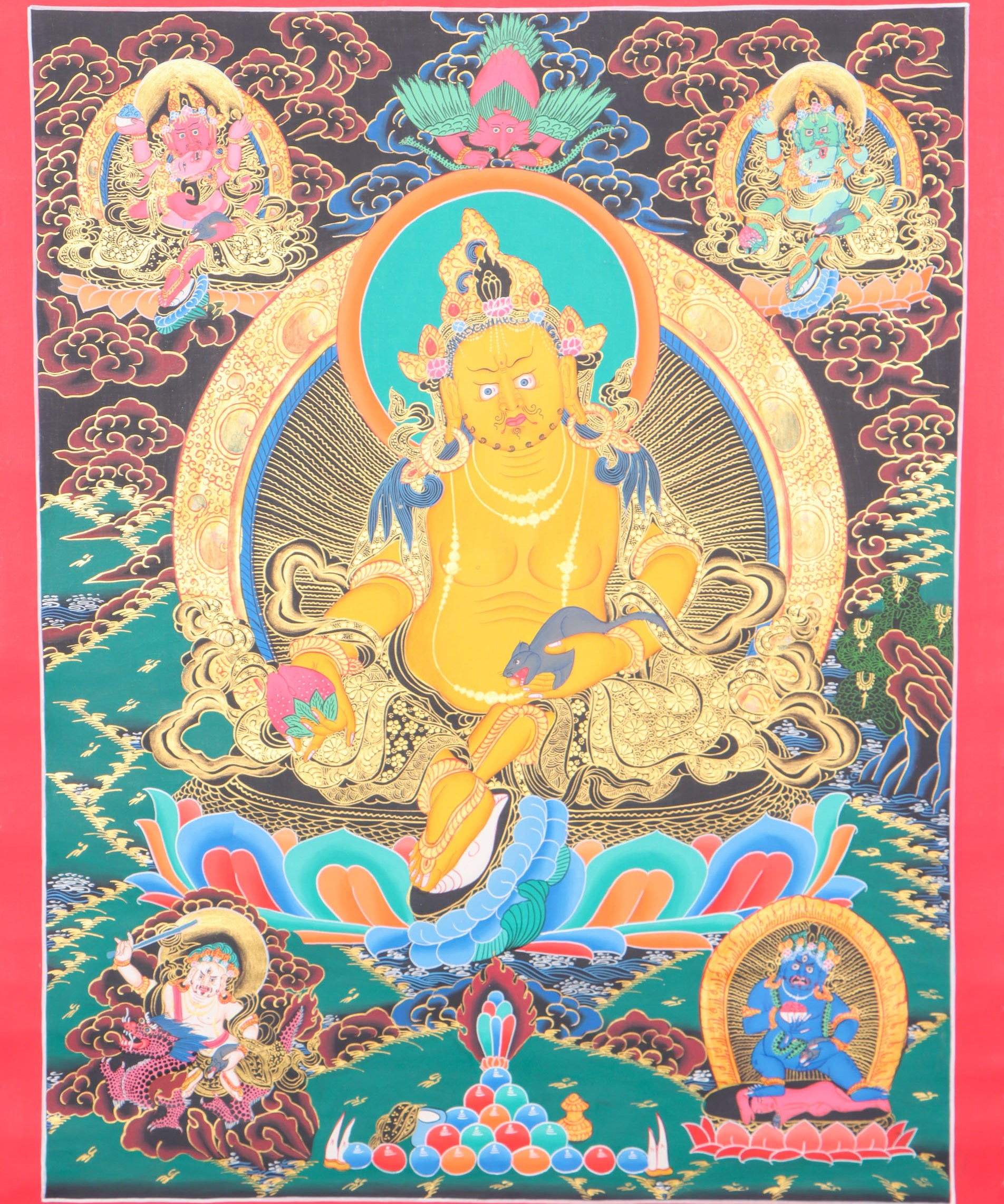 Zambala Thangka for wealth and prosperity .