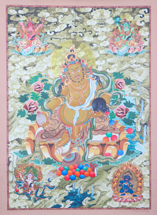 Zambala Thangka for wealth and fortune in Tibetan Buddhism.