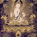 Vajrasattva Thangka Art on Cotton Canvas