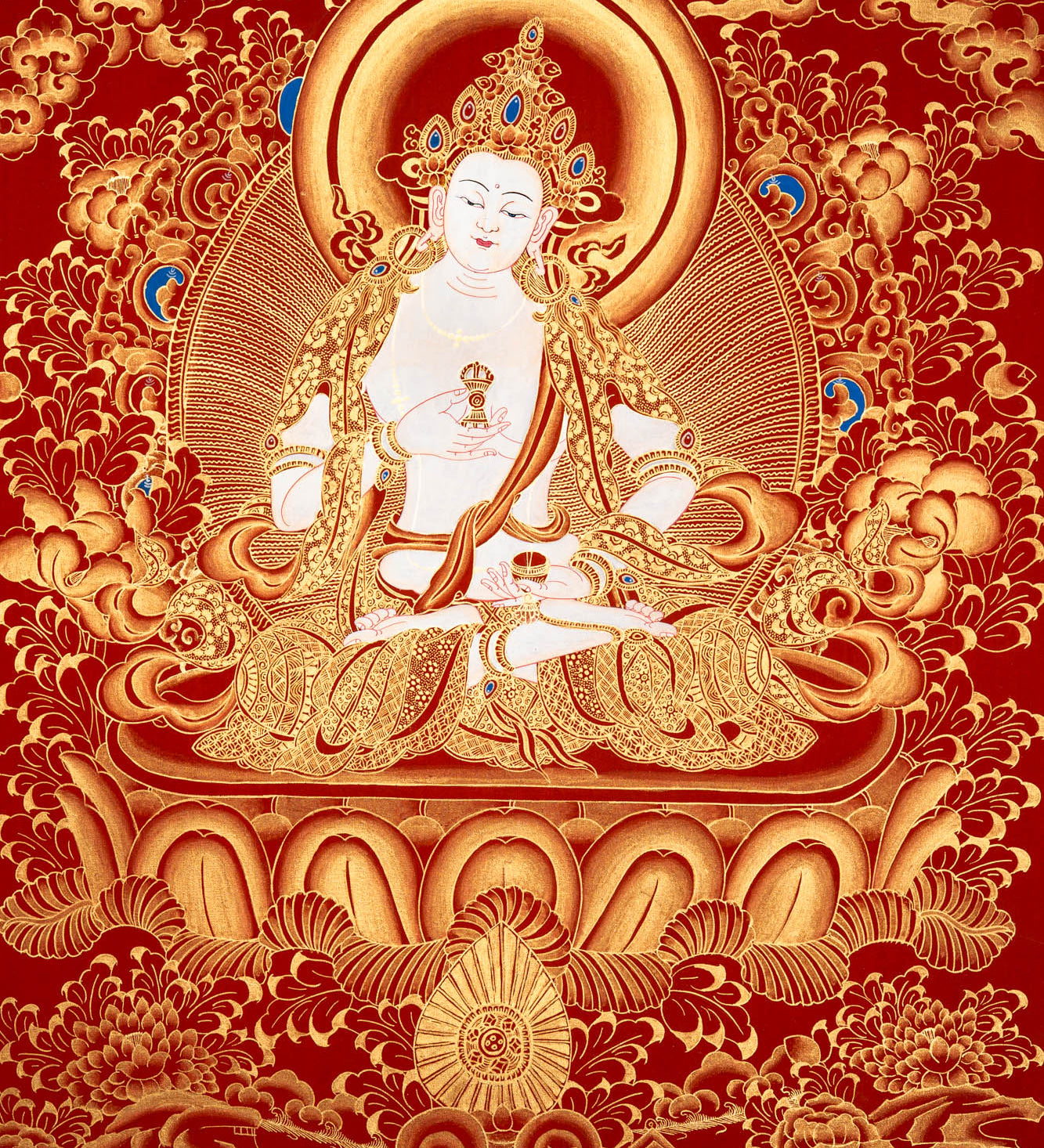 Vajrasattva Thangka - Handpainted Art