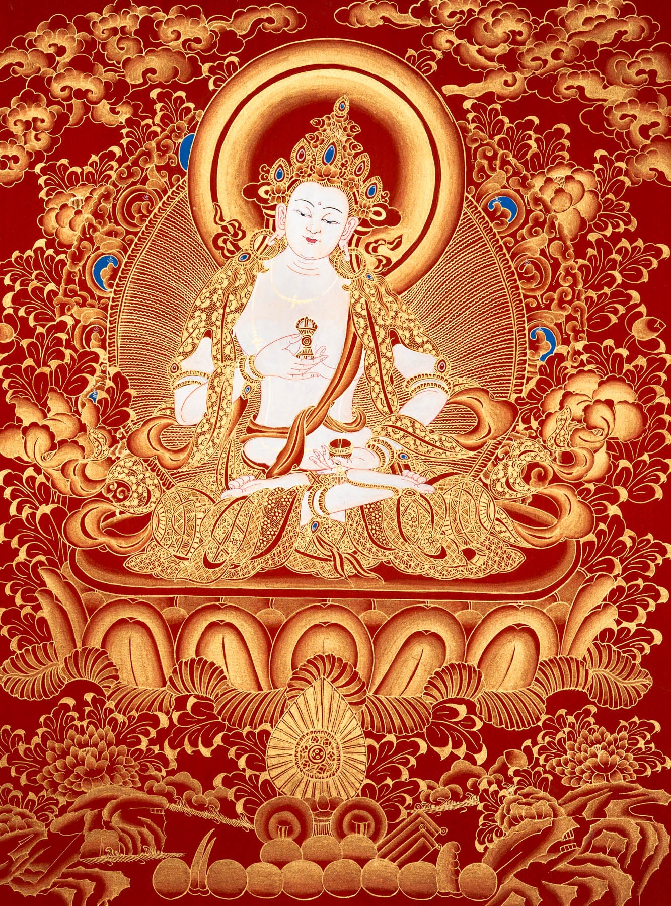 Vajrasattva Thangka - Handpainted Art