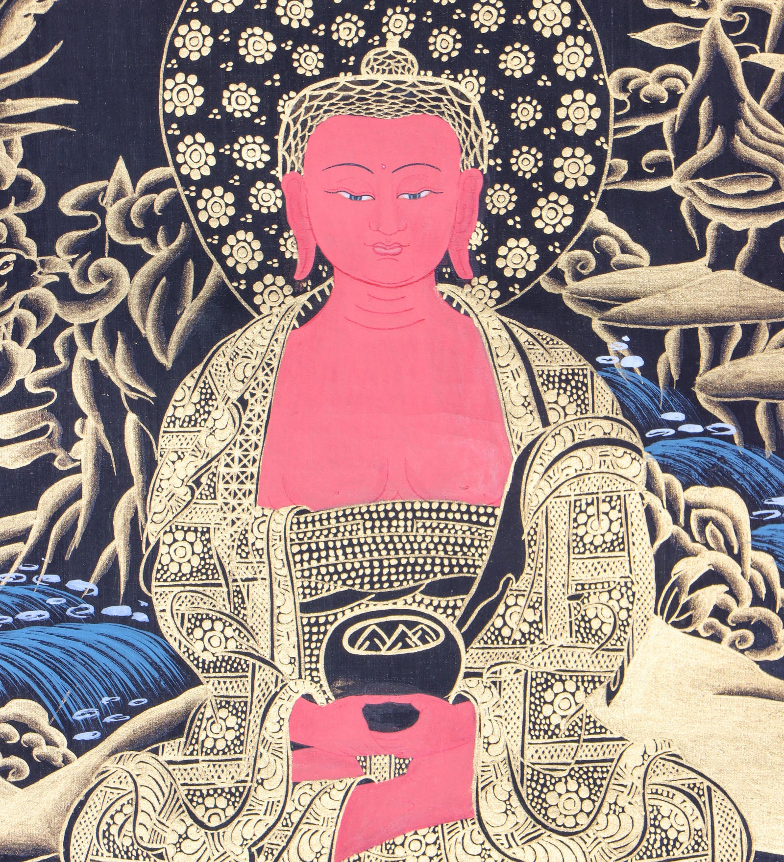 Shakyamuni Buddha Brocade Thangka for meditation.