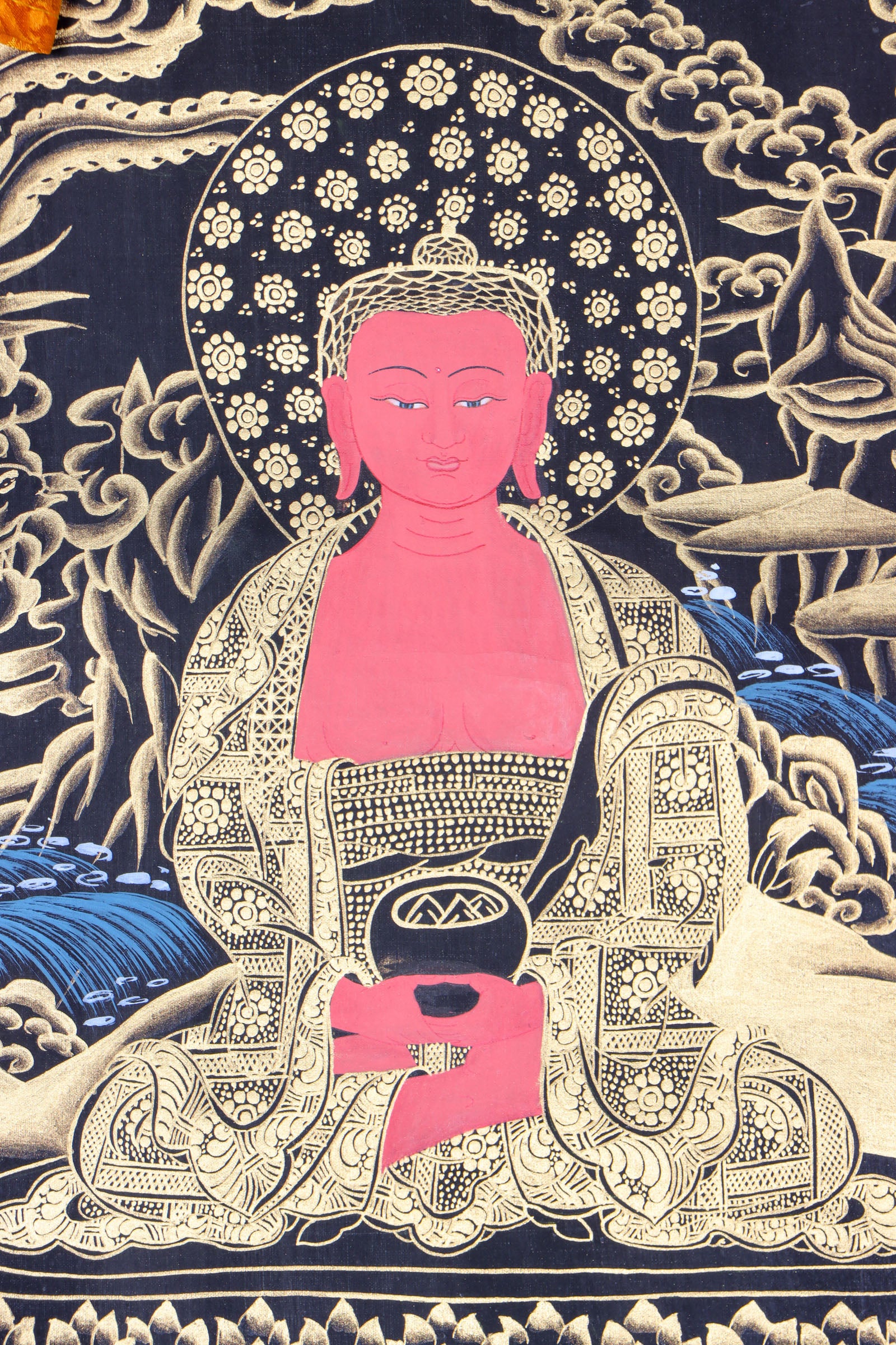 Shakyamuni Buddha Brocade Thangka for meditation.