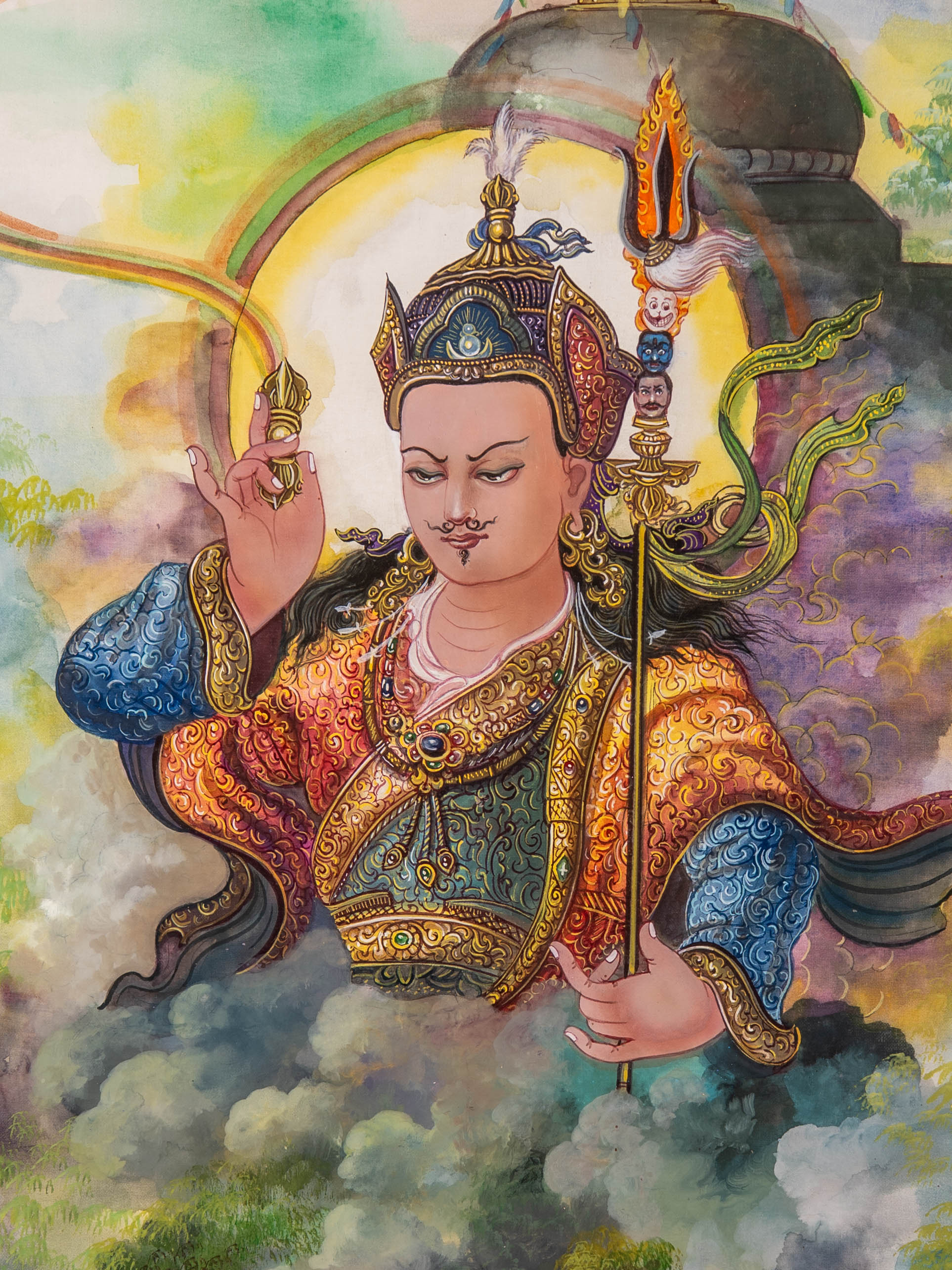 Guru Rinpoche Thangka – Handpainted Newari Masterpiece