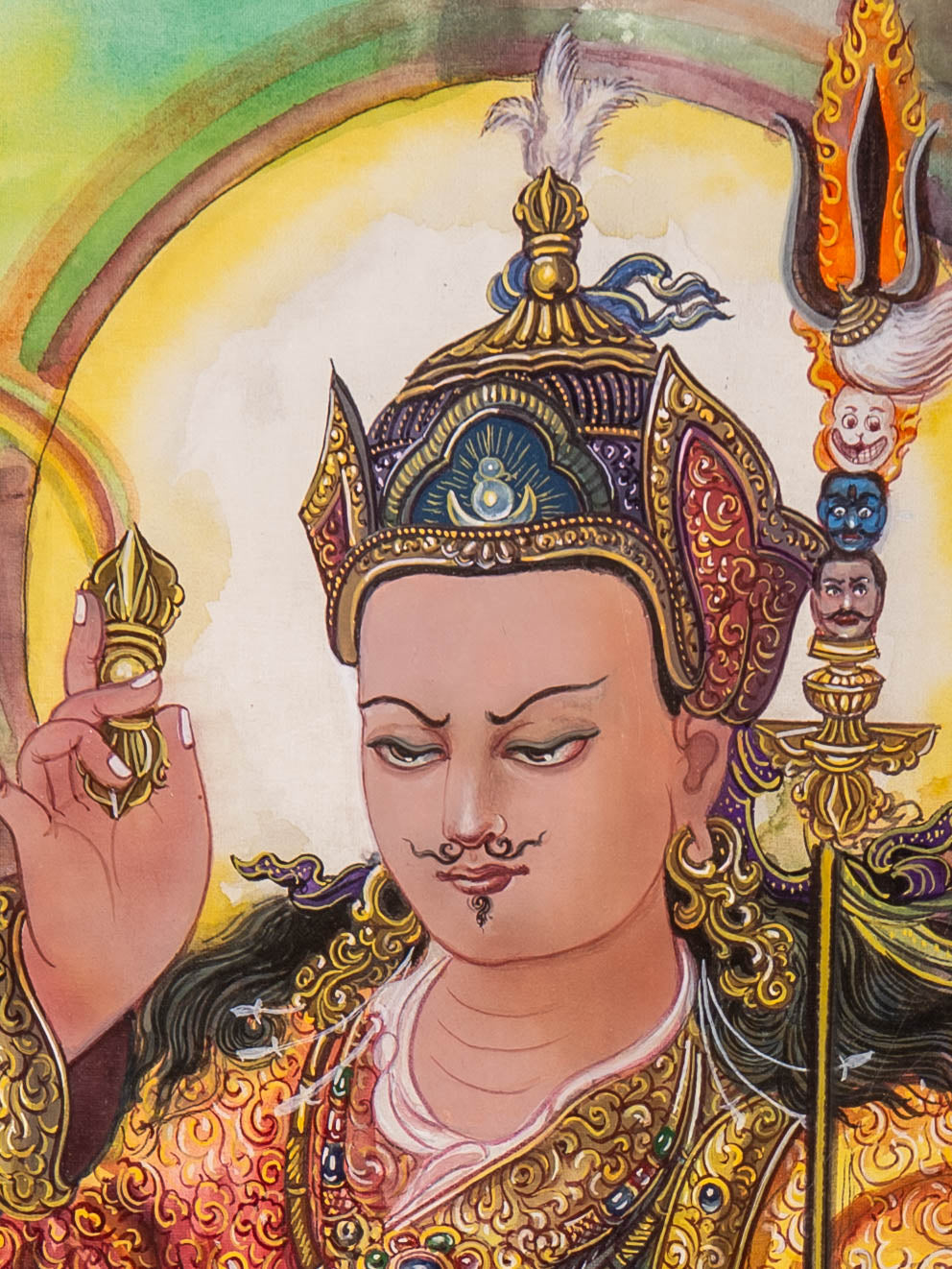 Guru Rinpoche Thangka – Handpainted Newari Masterpiece