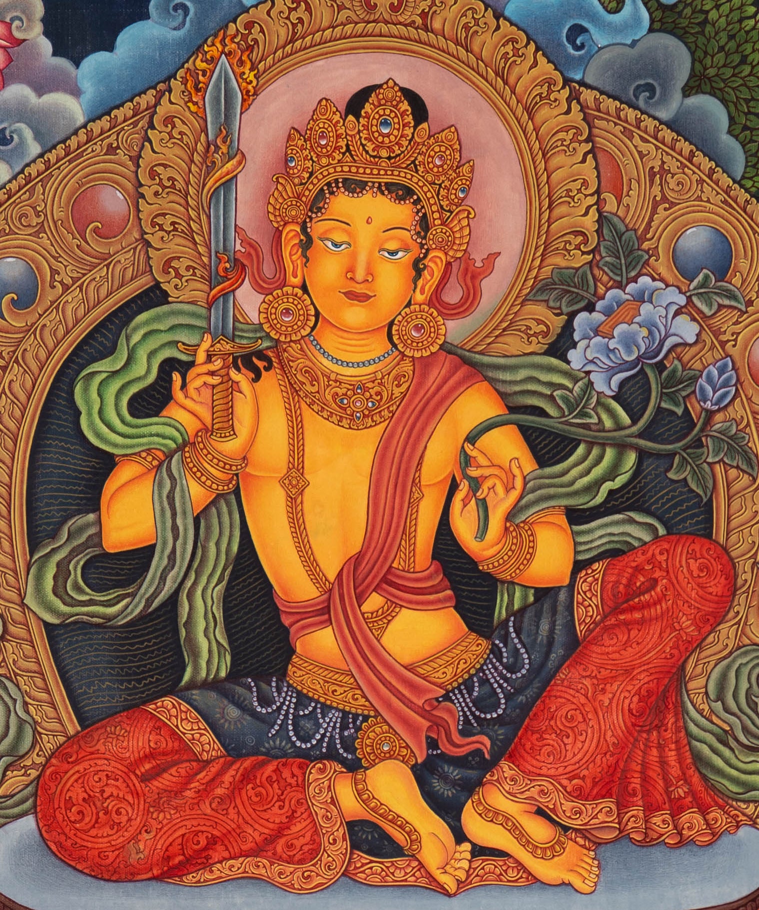 Manjushri Thangka Painting – Sacred Painting