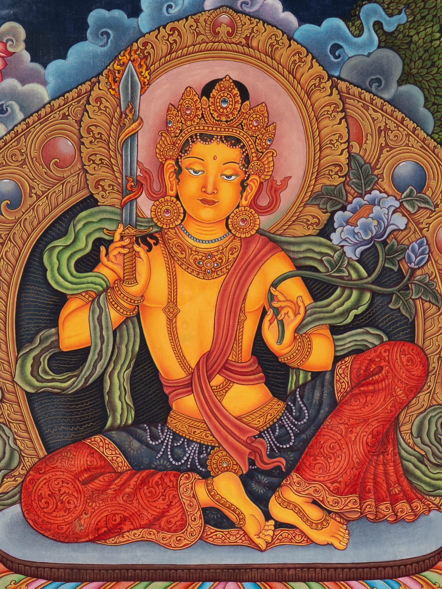 Manjushri Thangka Painting – Sacred Painting