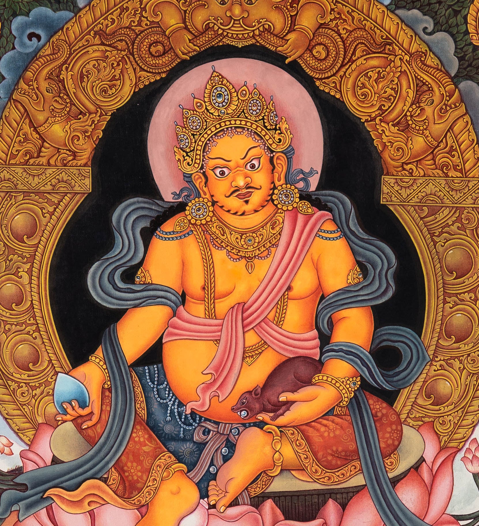 Zambala Thangka - Newari Painting