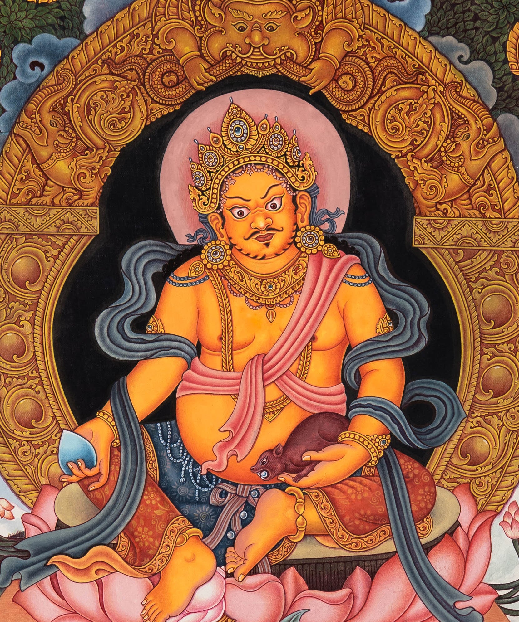 Zambala Thangka - Newari Painting
