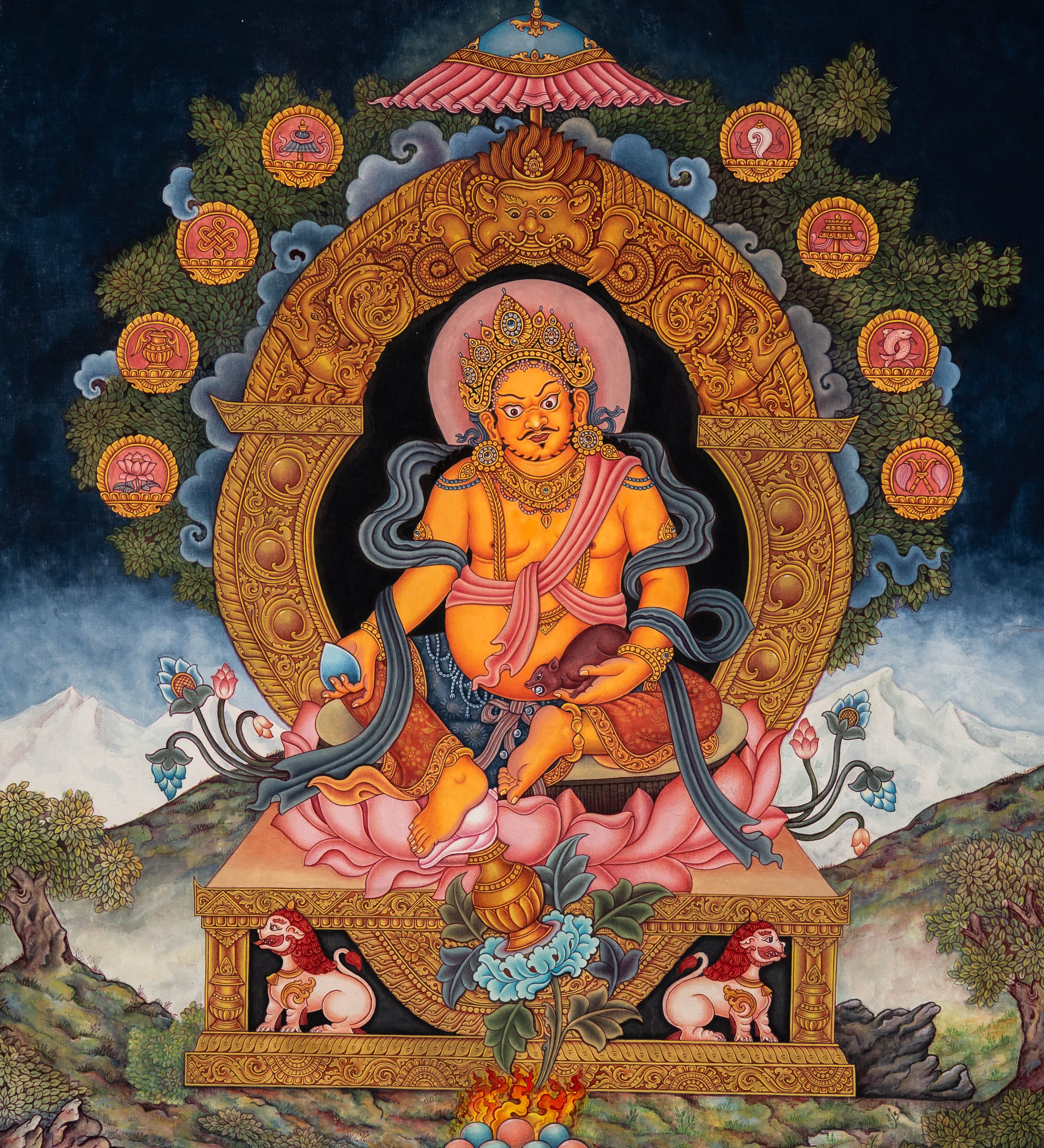 Zambala Thangka - Newari Painting