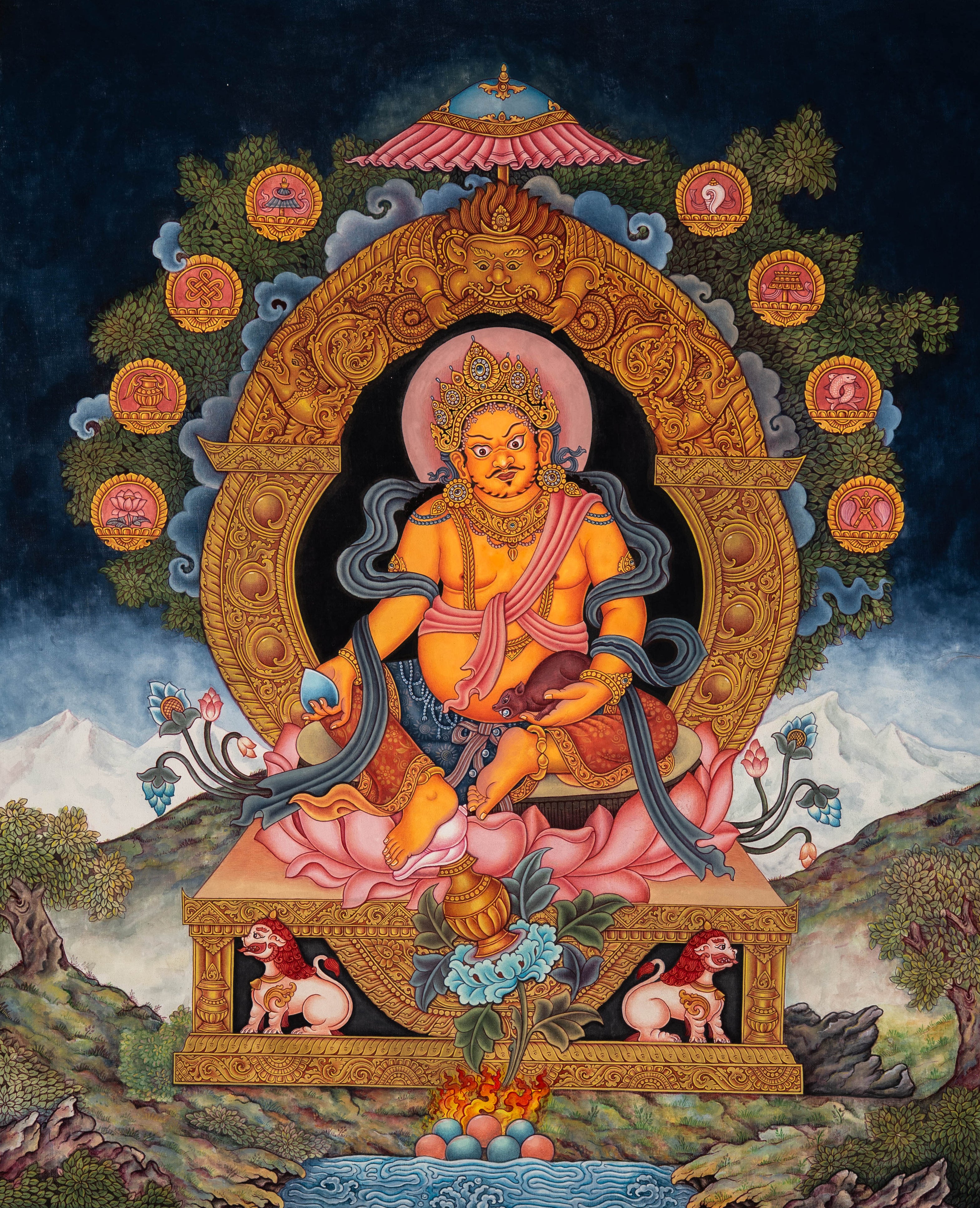 Zambala Thangka - Newari Painting