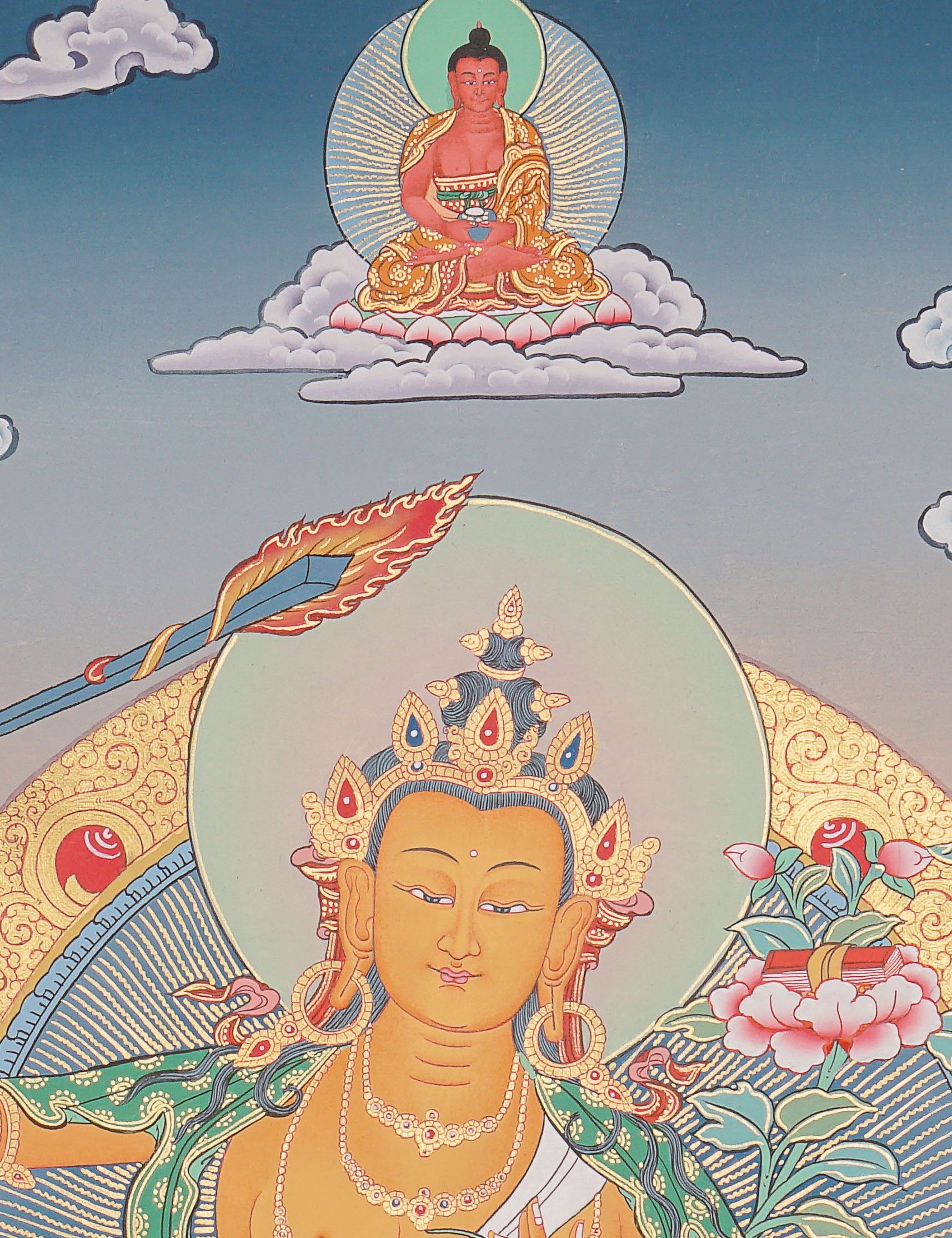 Manjushree Thangka Painting - Wall hanging decor