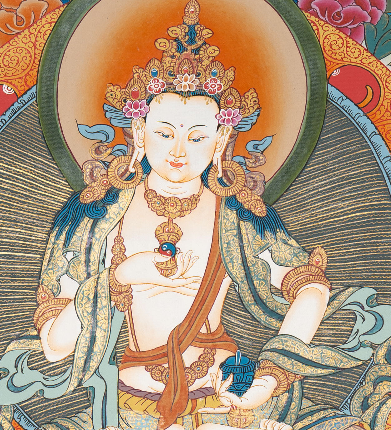 Vajrasattva Thangka – Tibetan Purification Deity Art