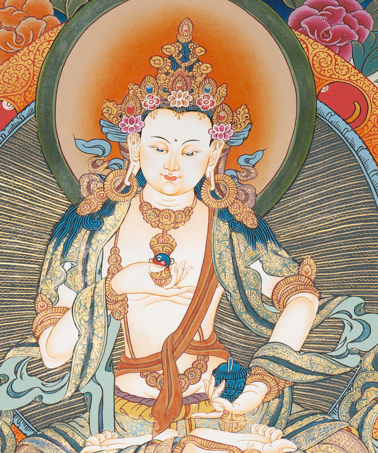 Vajrasattva Thangka – Tibetan Purification Deity Art