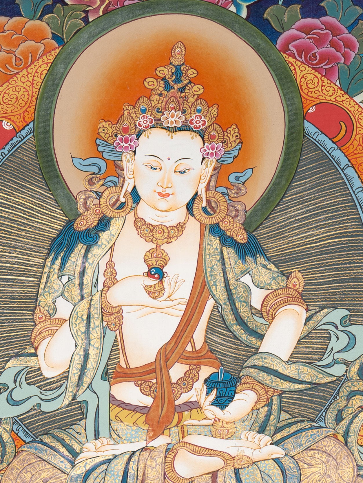 Vajrasattva Thangka – Tibetan Purification Deity Art
