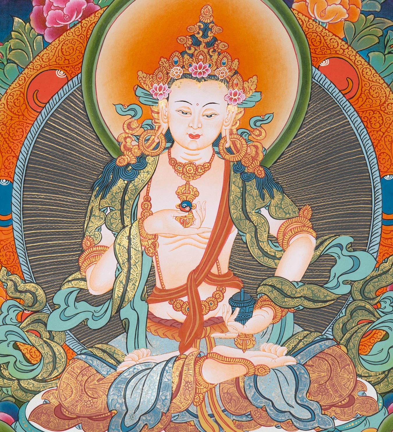 Vajrasattva Thangka Painting for wall hanging decor.