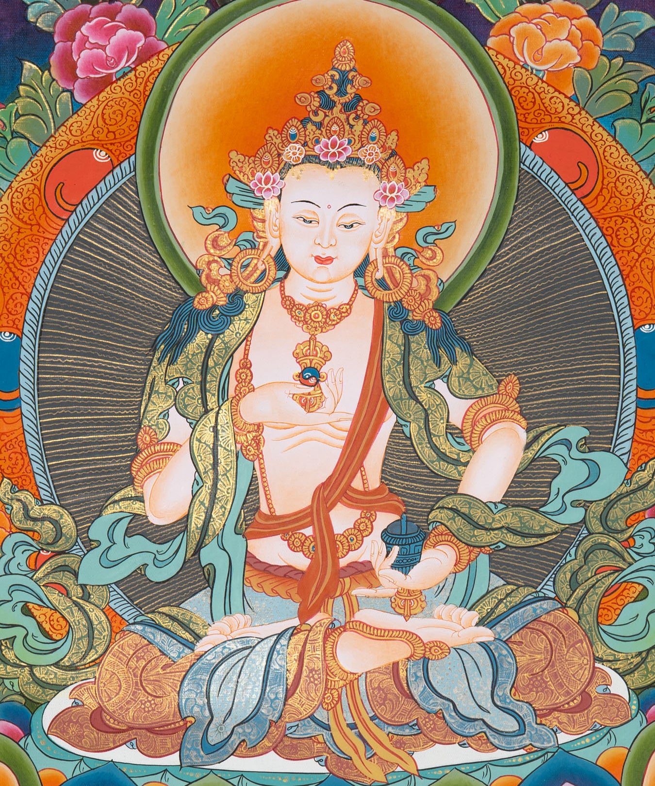 Vajrasattva Thangka Painting for wall hanging decor.