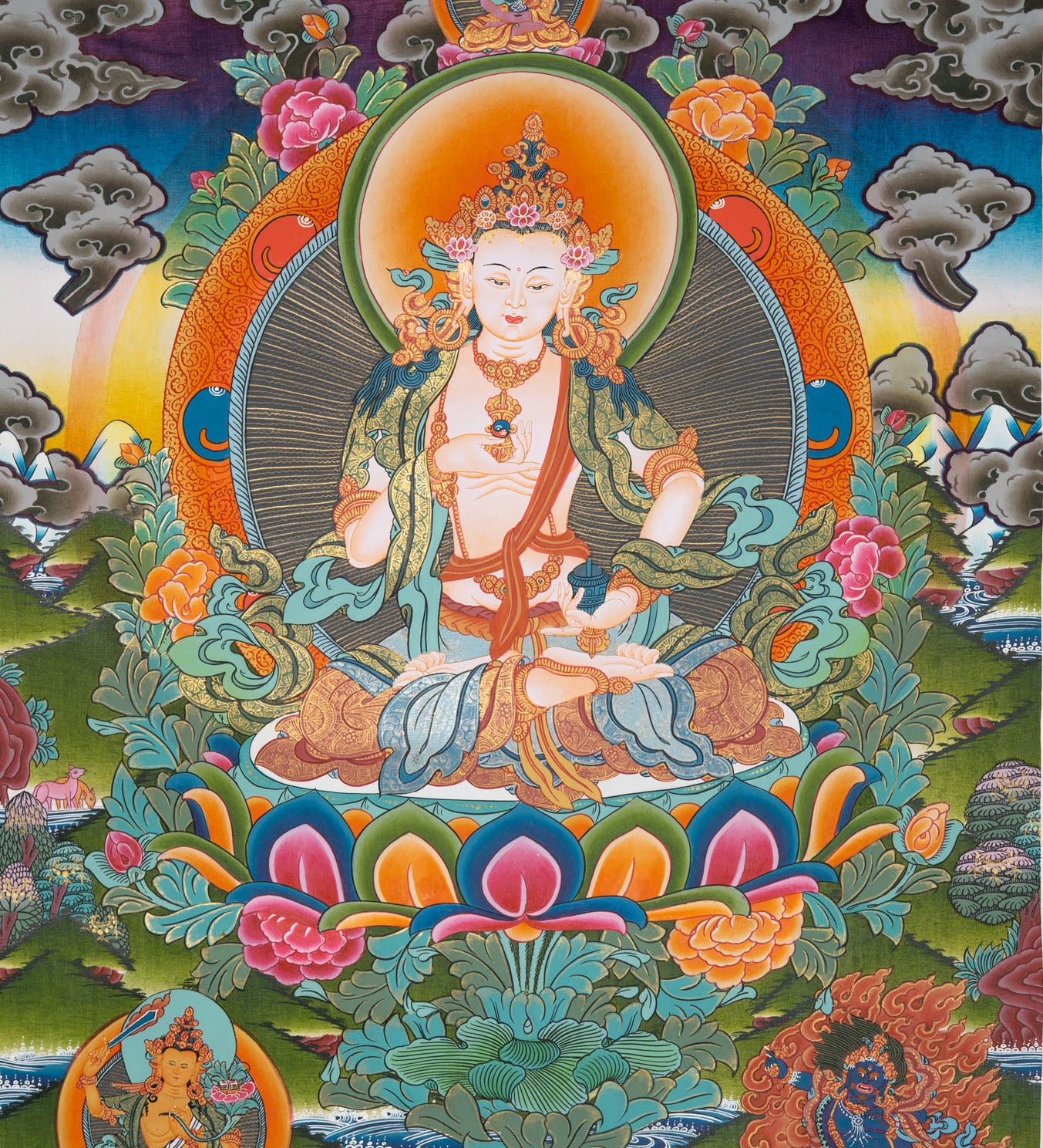 Vajrasattva Thangka Painting for wall hanging decor.