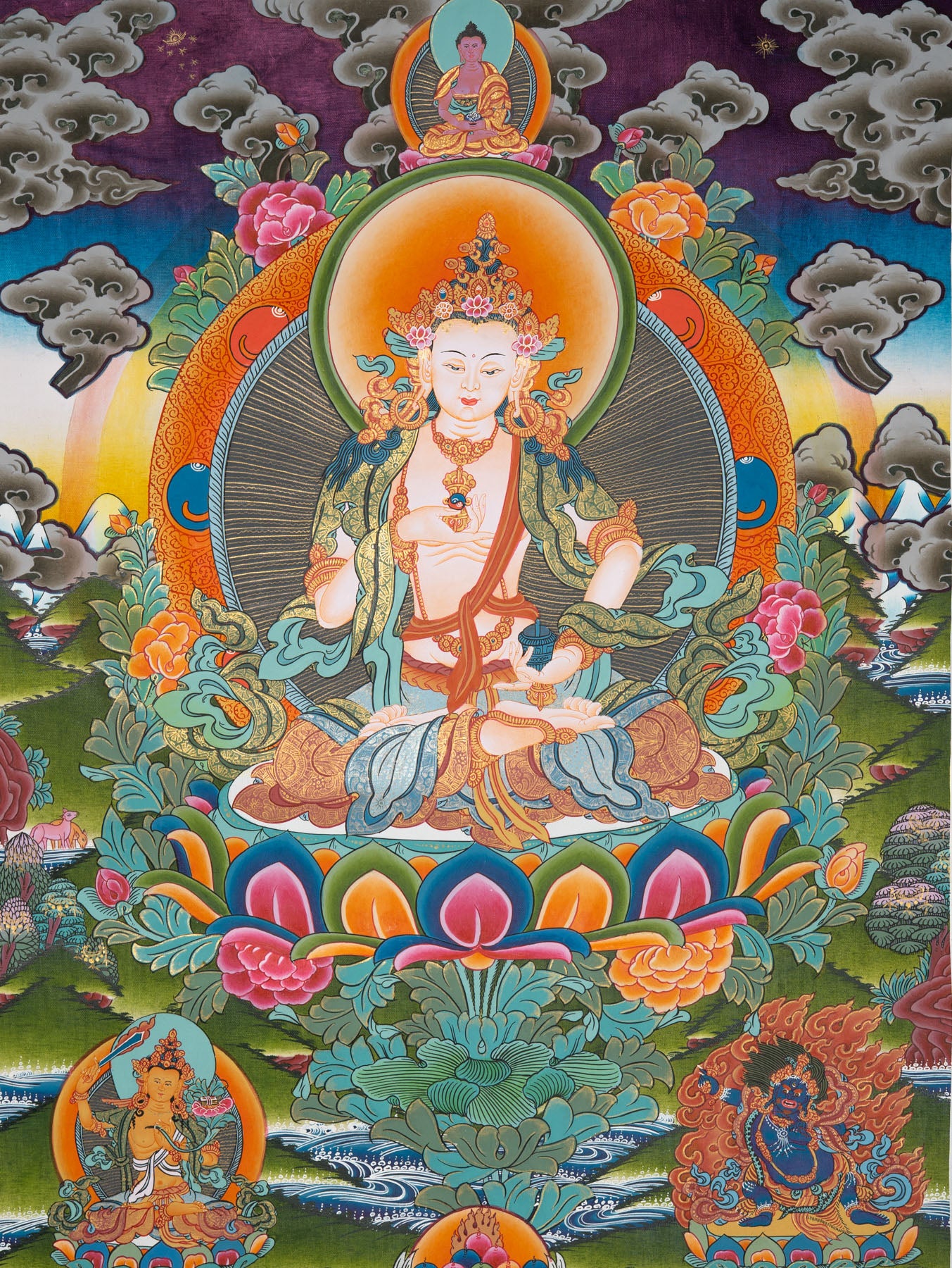 Vajrasattva Thangka Painting for wall hanging decor.