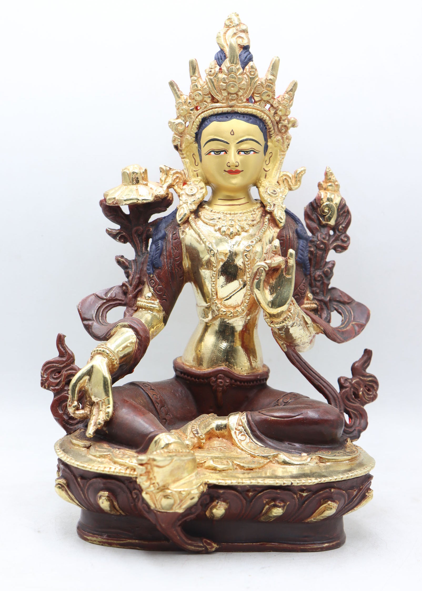 Green Tara Statue for prayer and meditation .