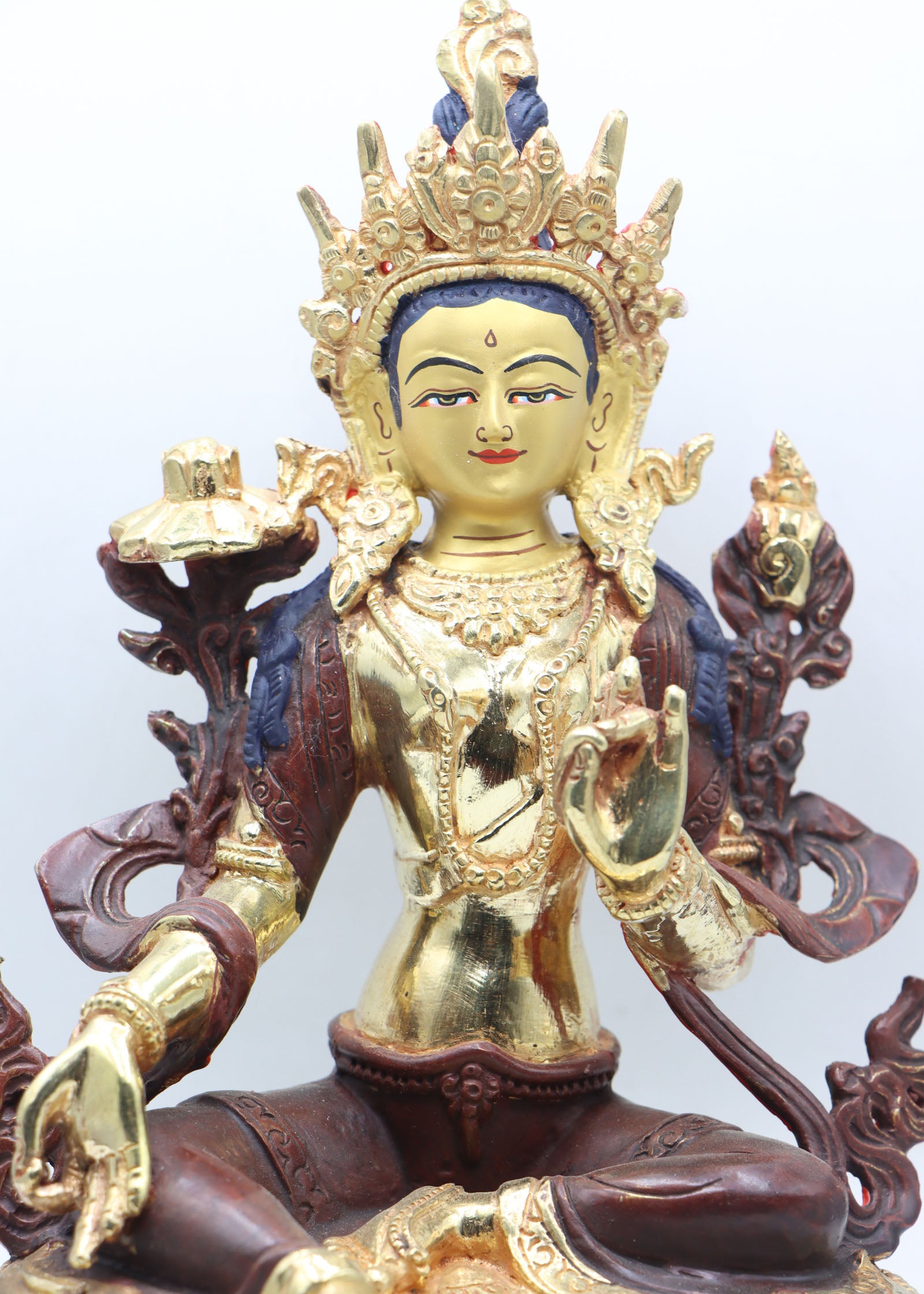 Green Tara Statue for prayer and meditation .