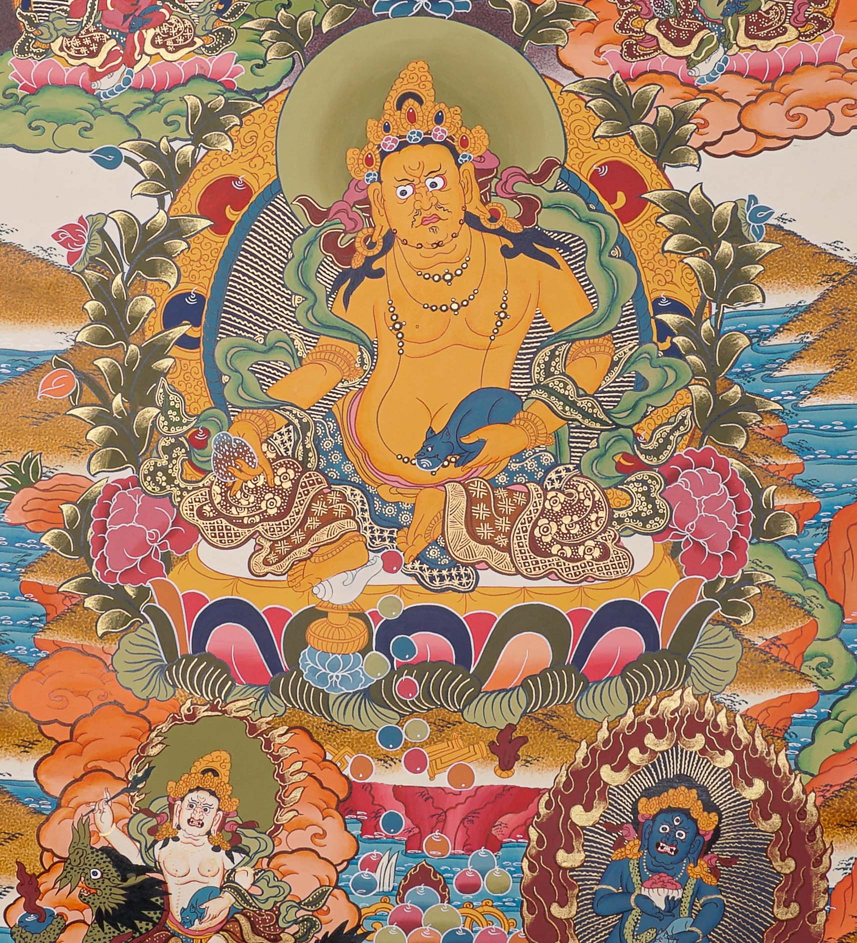 5 Zambala Thangka Painting - Himalayas Shop