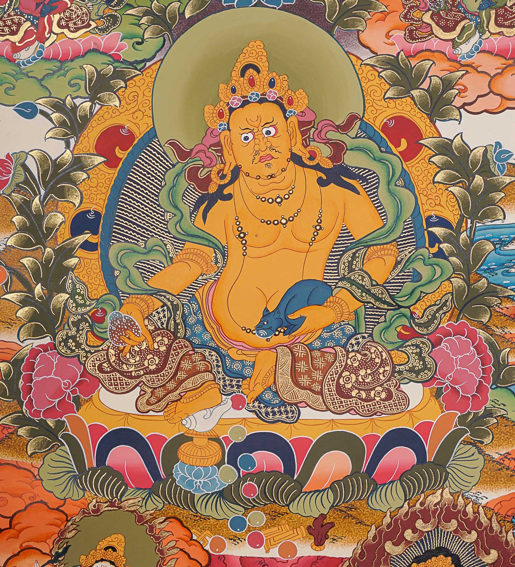 5 Zambala Thangka Painting - Himalayas Shop