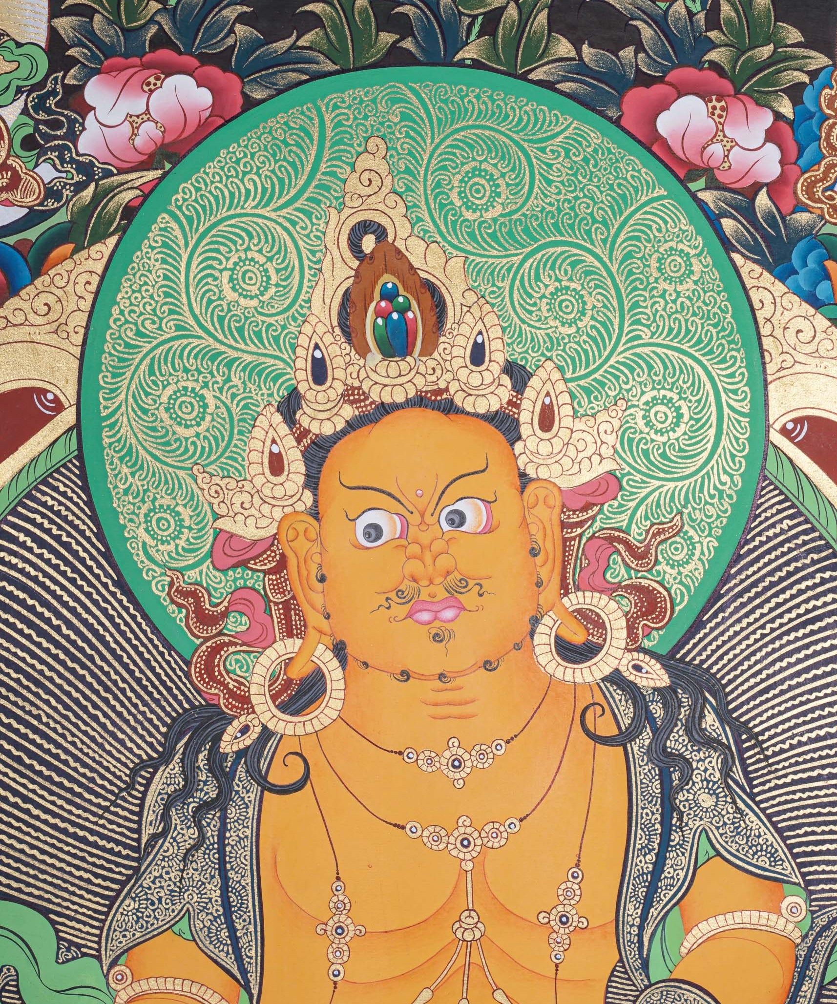 Pancha Zambala Thangka - Handpainted Painting