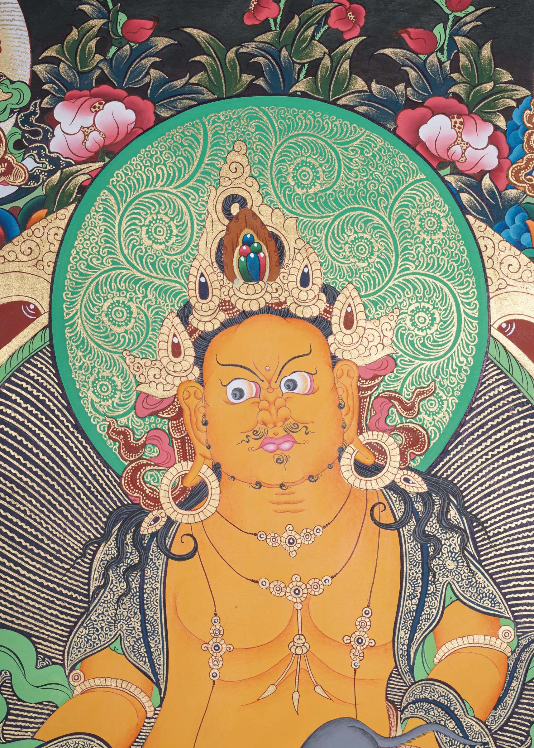 Pancha Zambala Thangka - Handpainted Painting