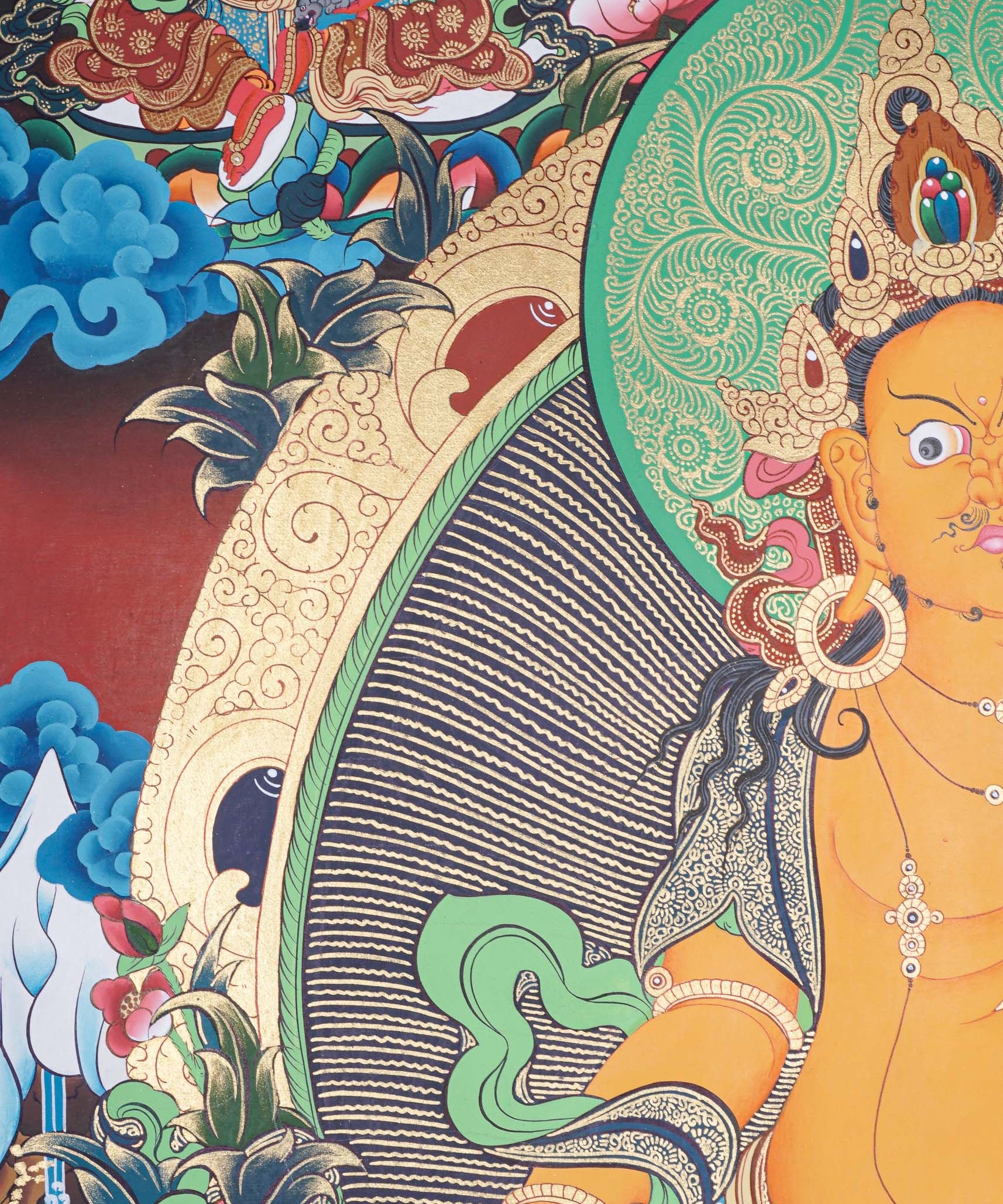 Pancha Zambala Thangka - Handpainted Painting